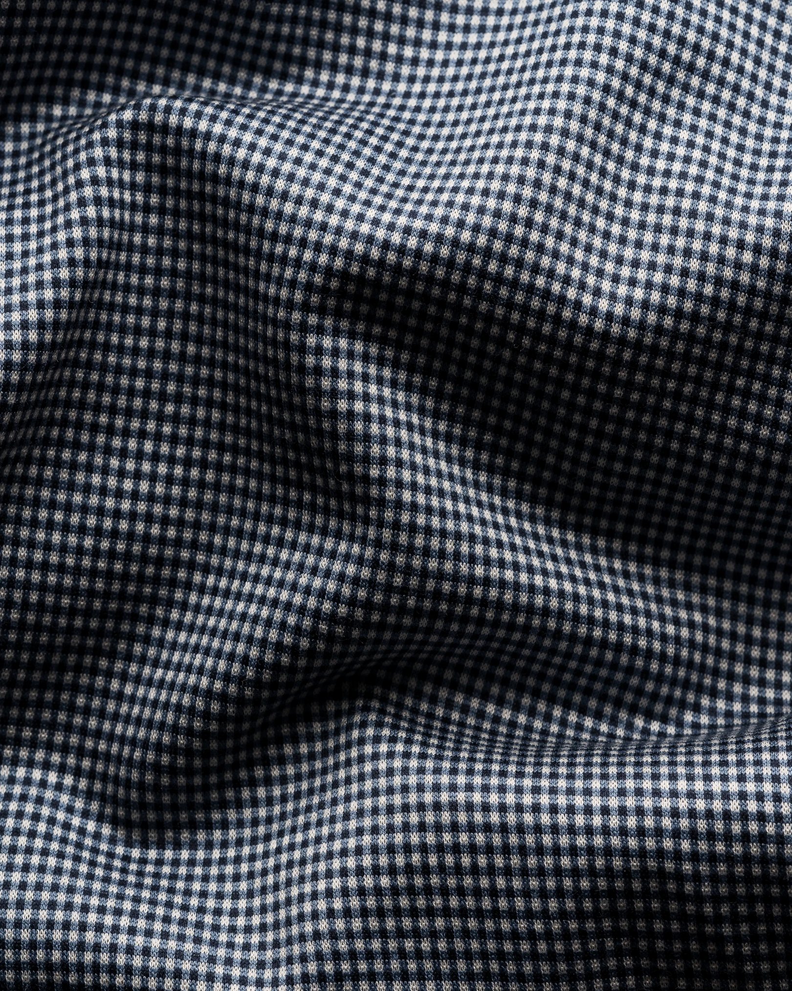 Eton - dark blue micro checked knit king