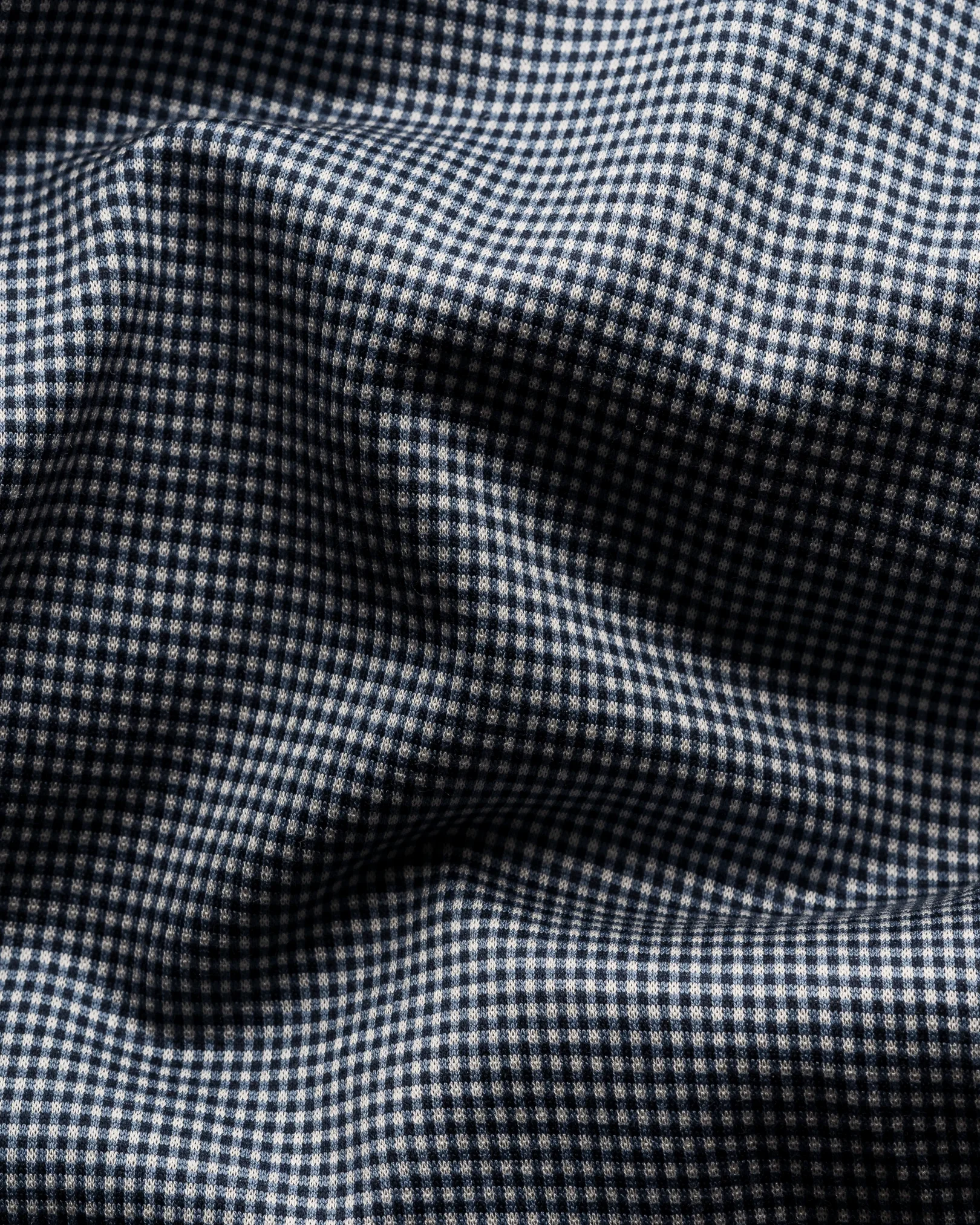 Eton - dark blue micro checked knit king