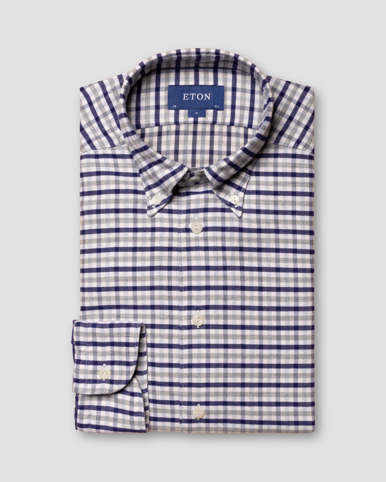 Eton - navy blue twill tencel flannel