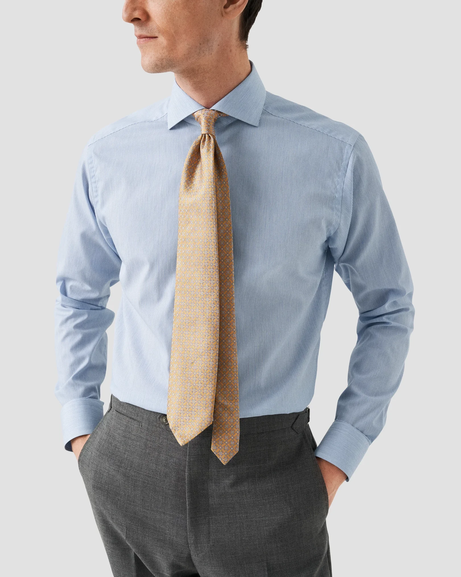 Eton - striped fine twill shirt