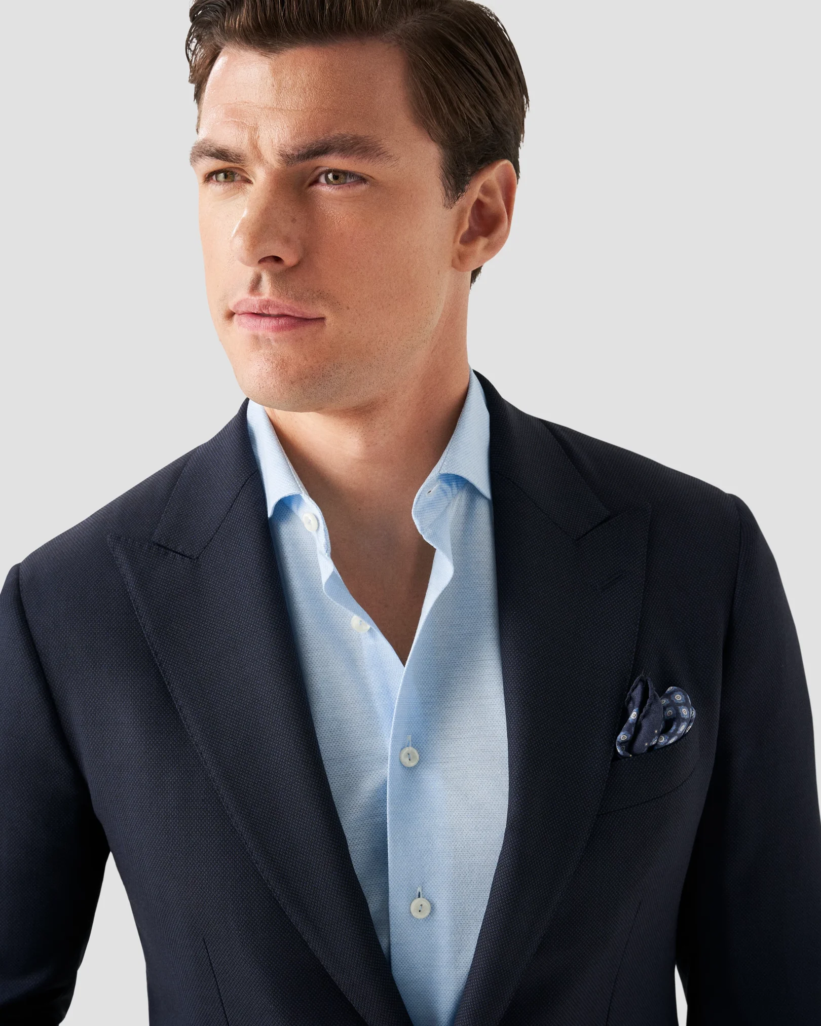 Eton - solid light blue knit king