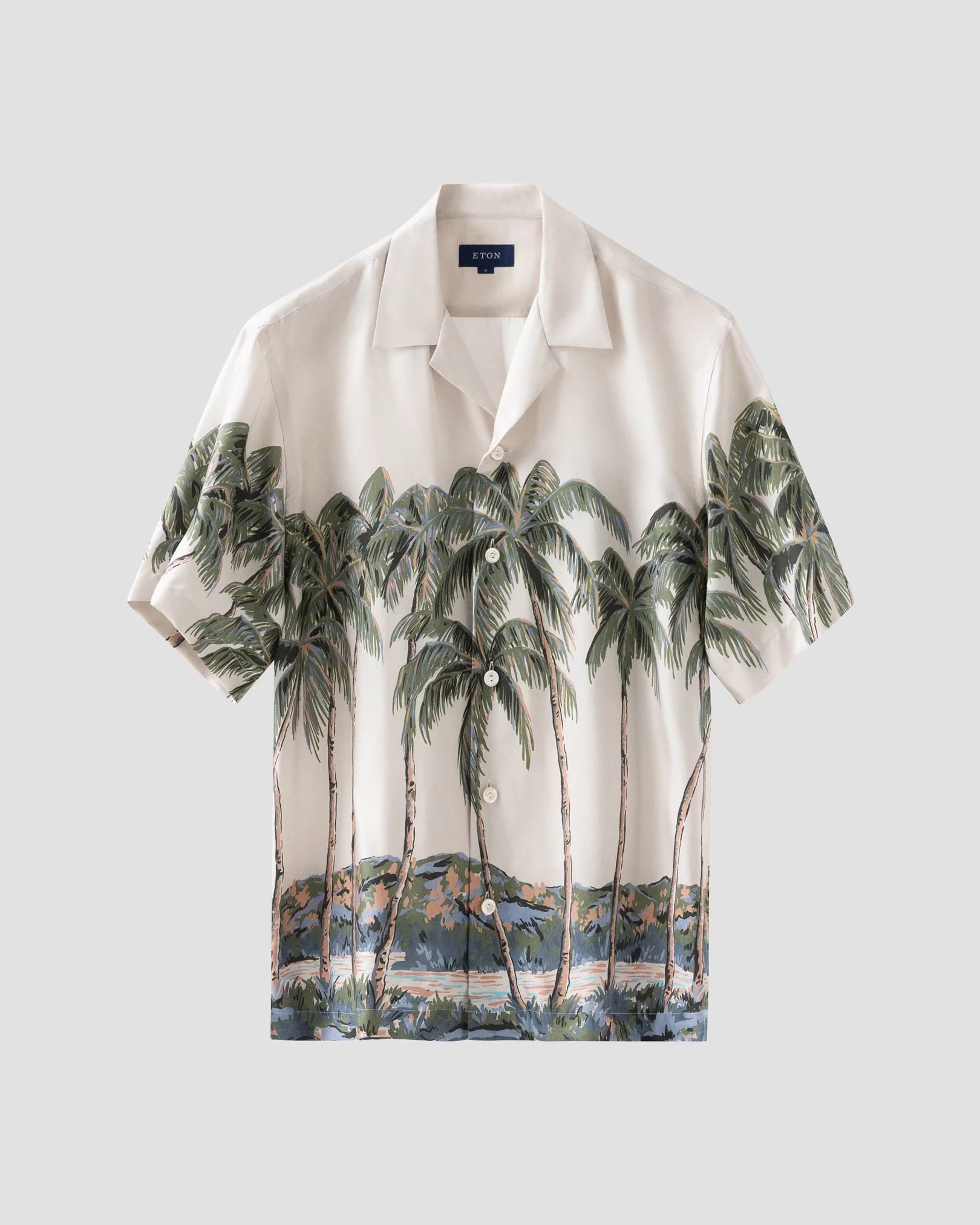 Eton - light green palm tree resort shirt