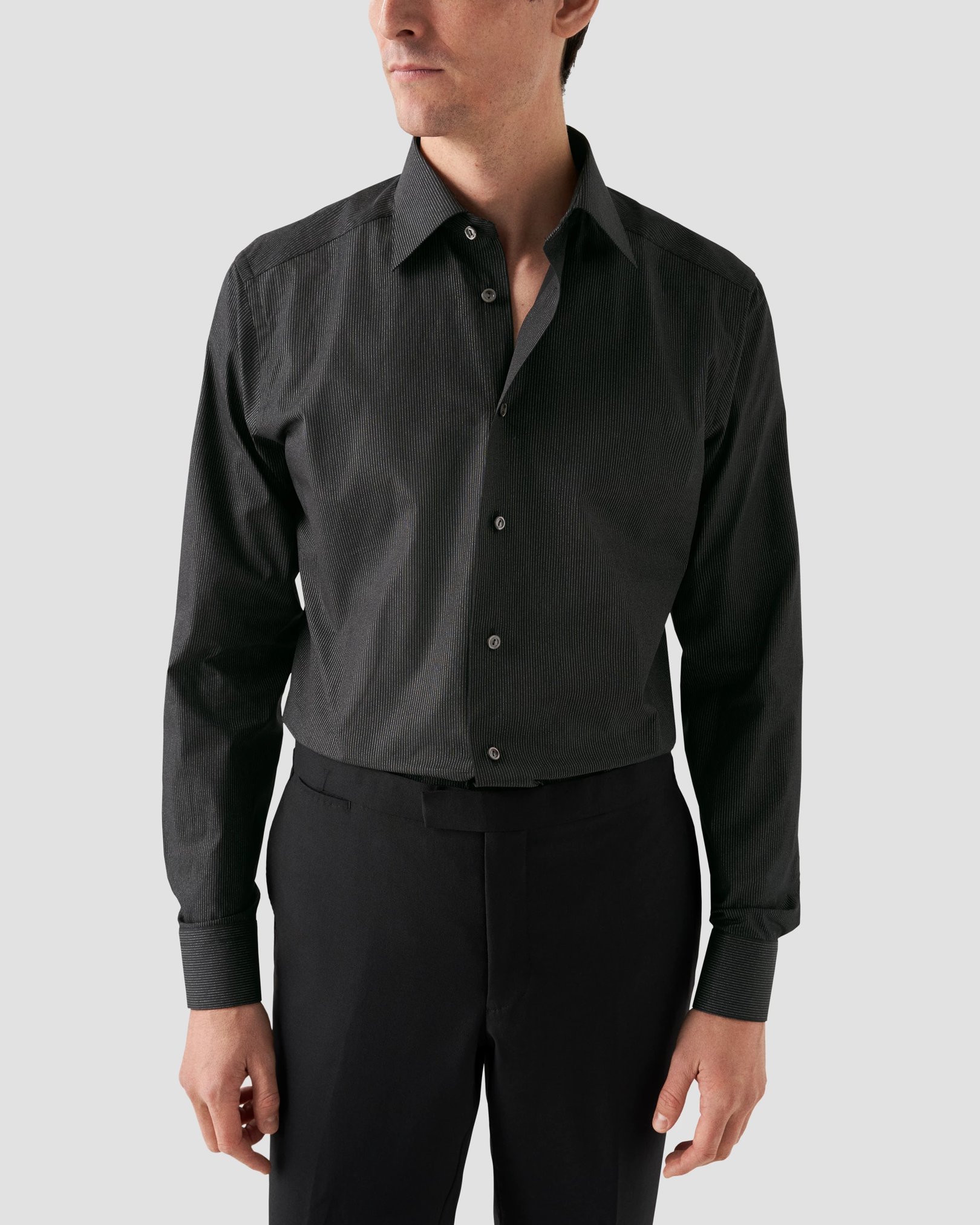 Eton - black evening poplin