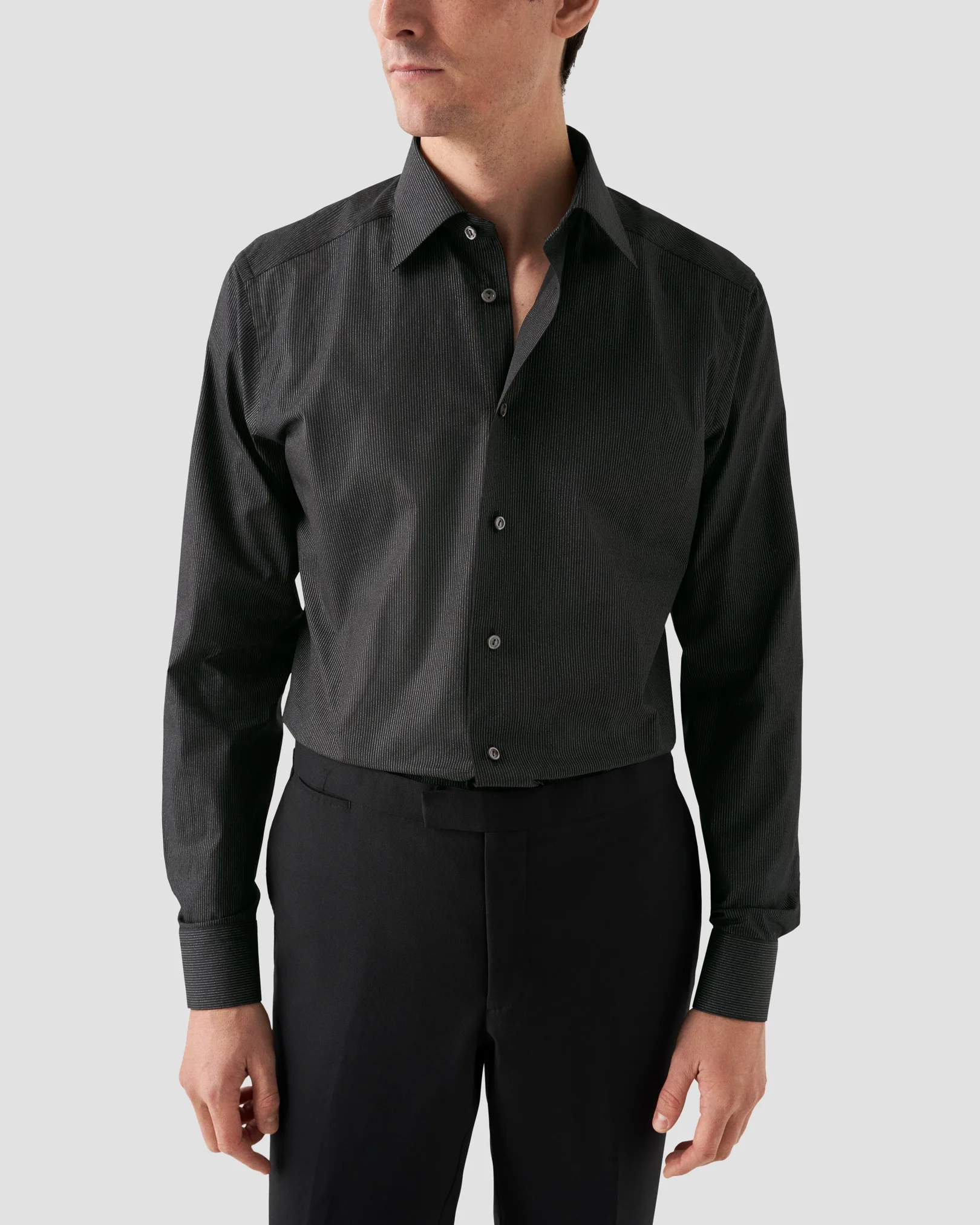 Eton - black evening poplin