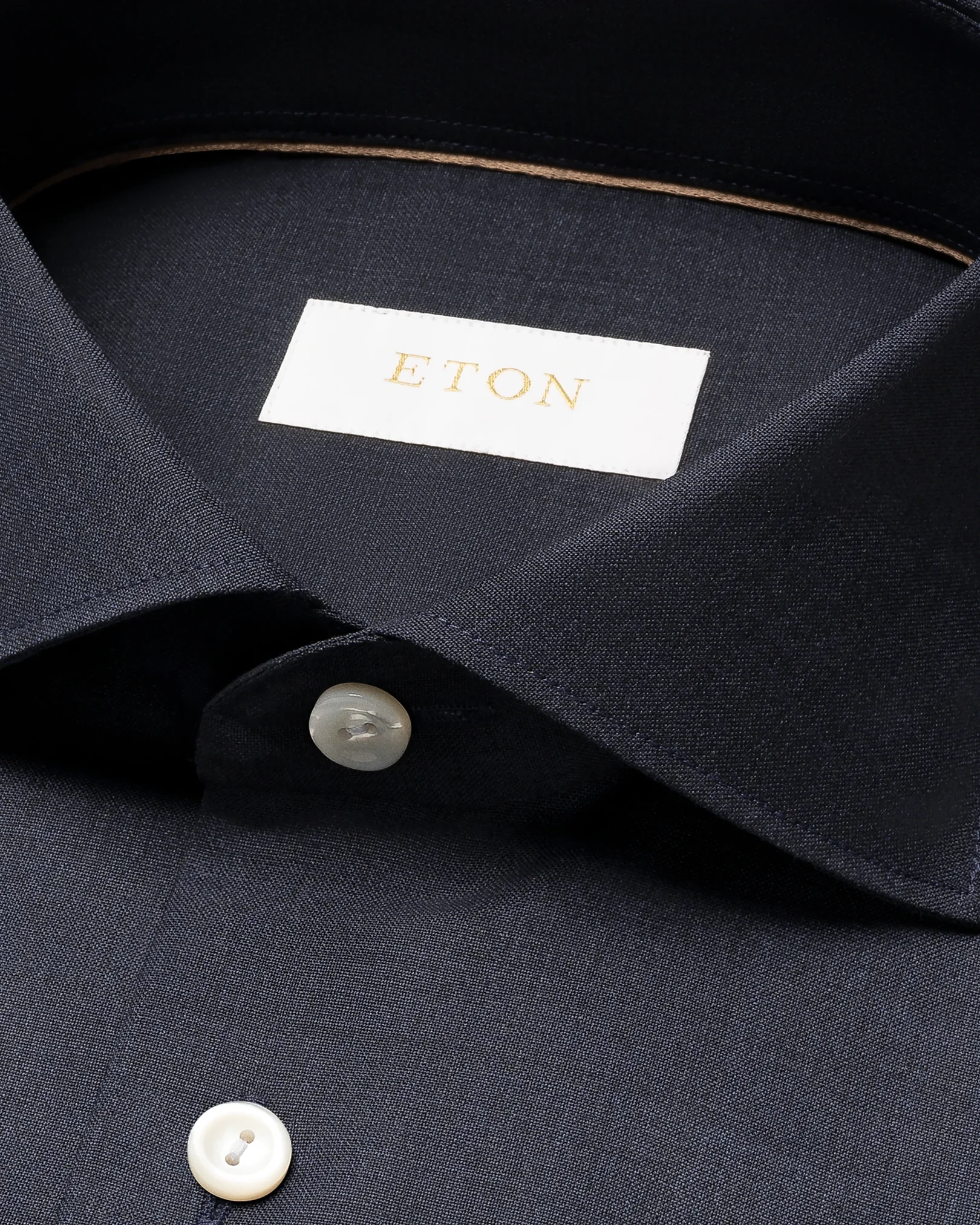 Eton - solid navy blue merino shirt