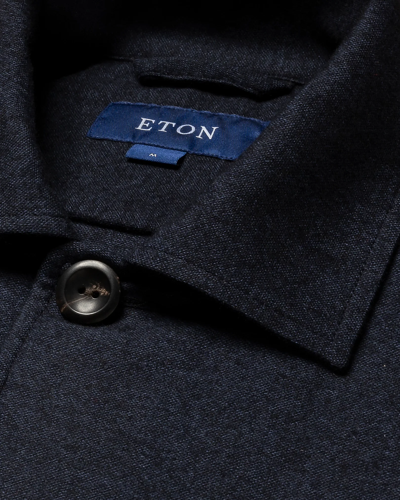 Eton - black flannel overshirt
