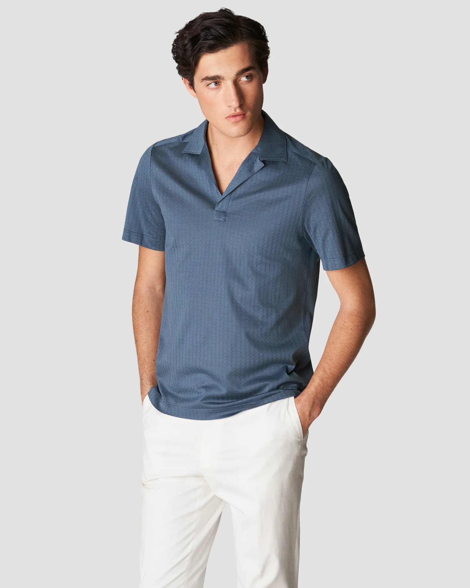 Eton - dark blue jacquard knit