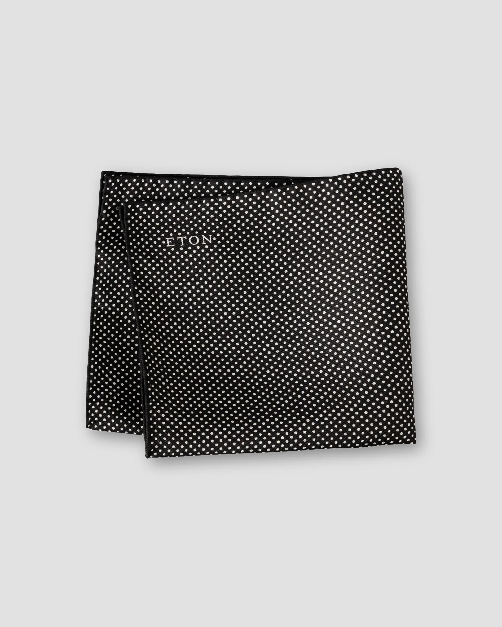 Eton - black polka dots silk pocket square