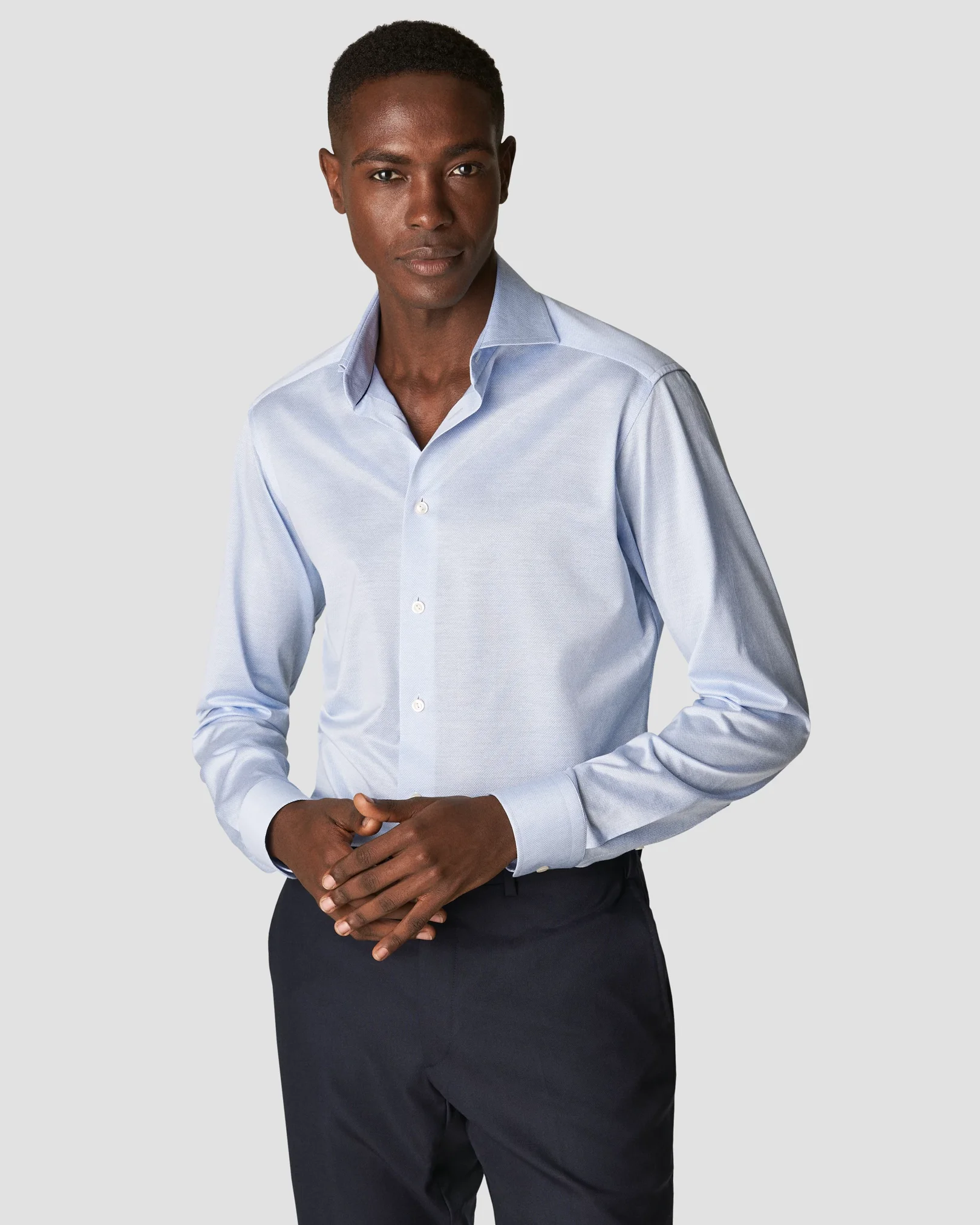 Eton - light blue jacquard widespread