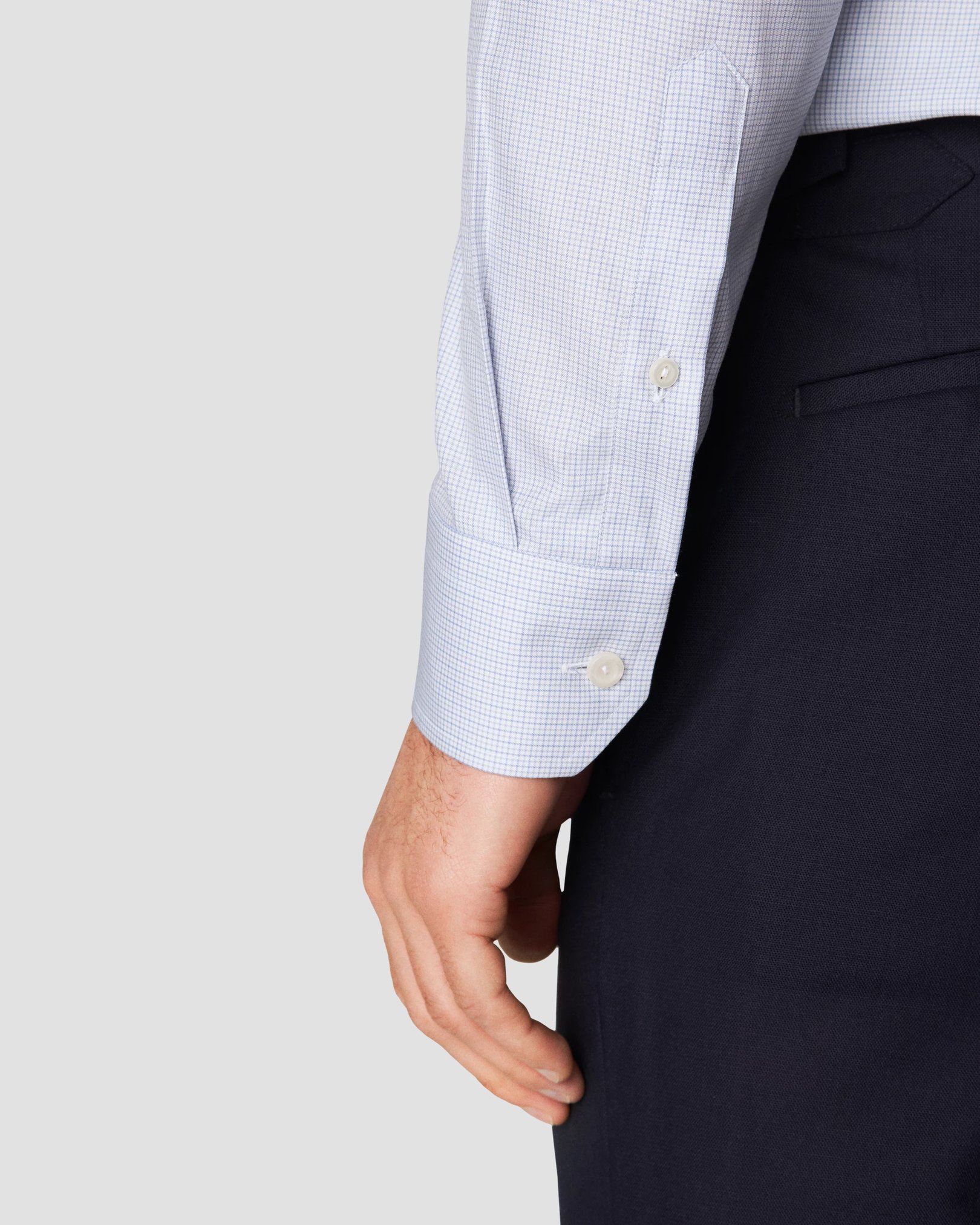Eton - light blue cotton stretch