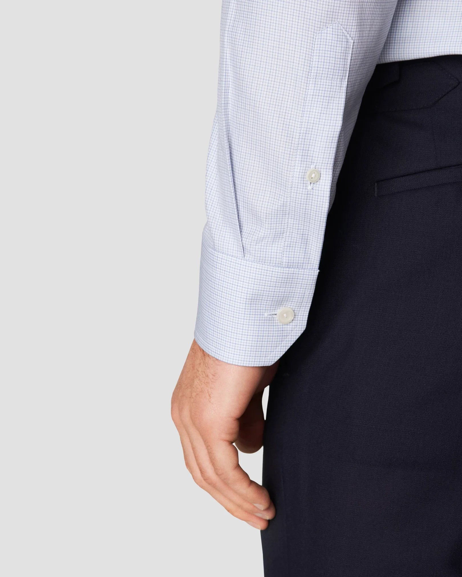 Eton - light blue cotton stretch