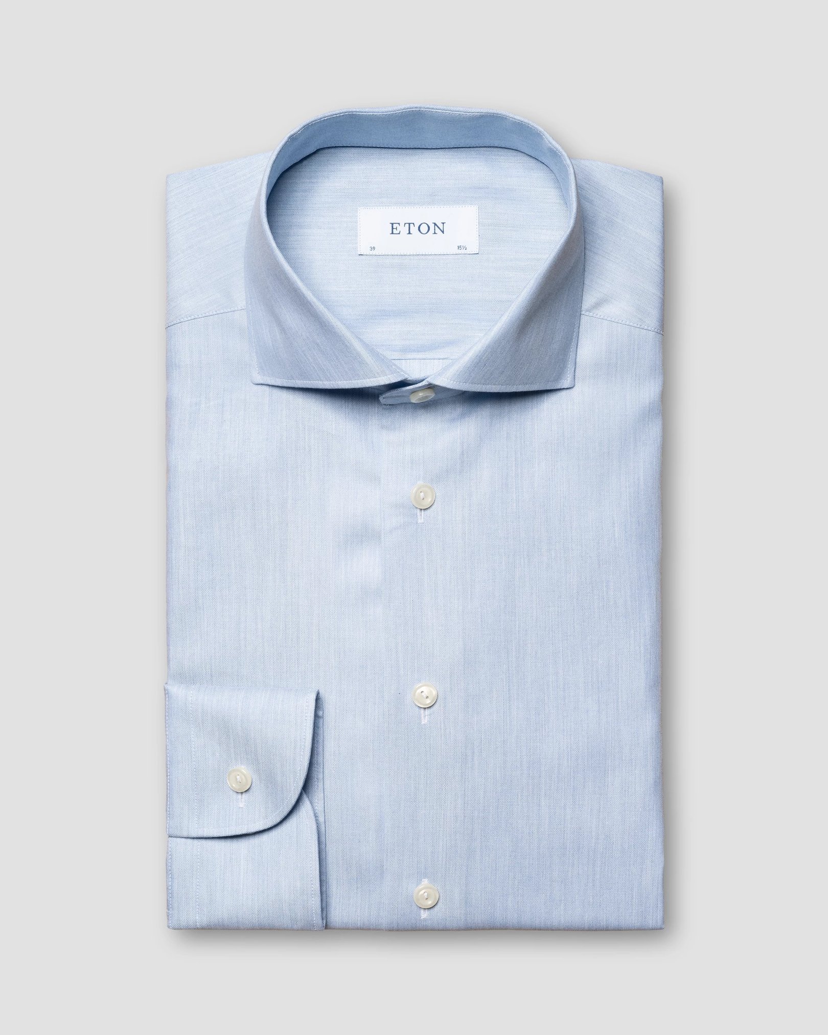 Eton - light blue solid wide spread shirt