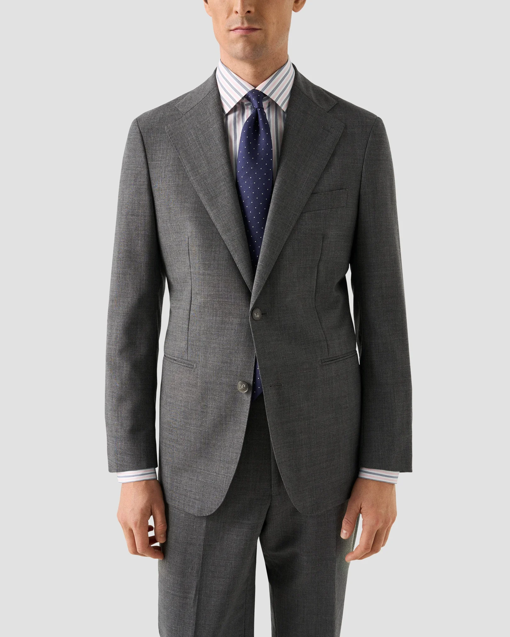 Eton - pink multi striped elevated pique shirt