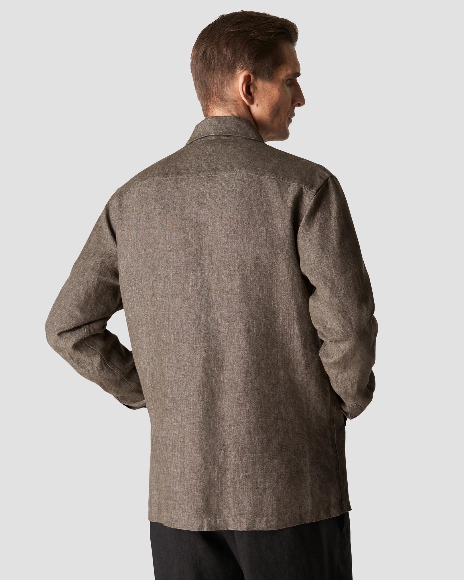Eton - dark green linen overshirt
