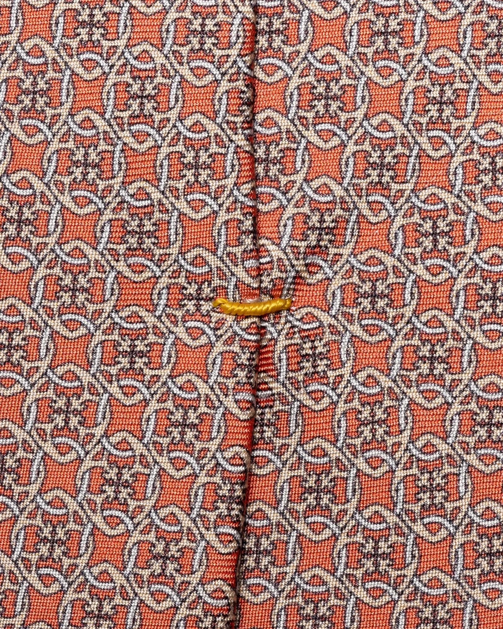 Eton - geometric print silk tie orange