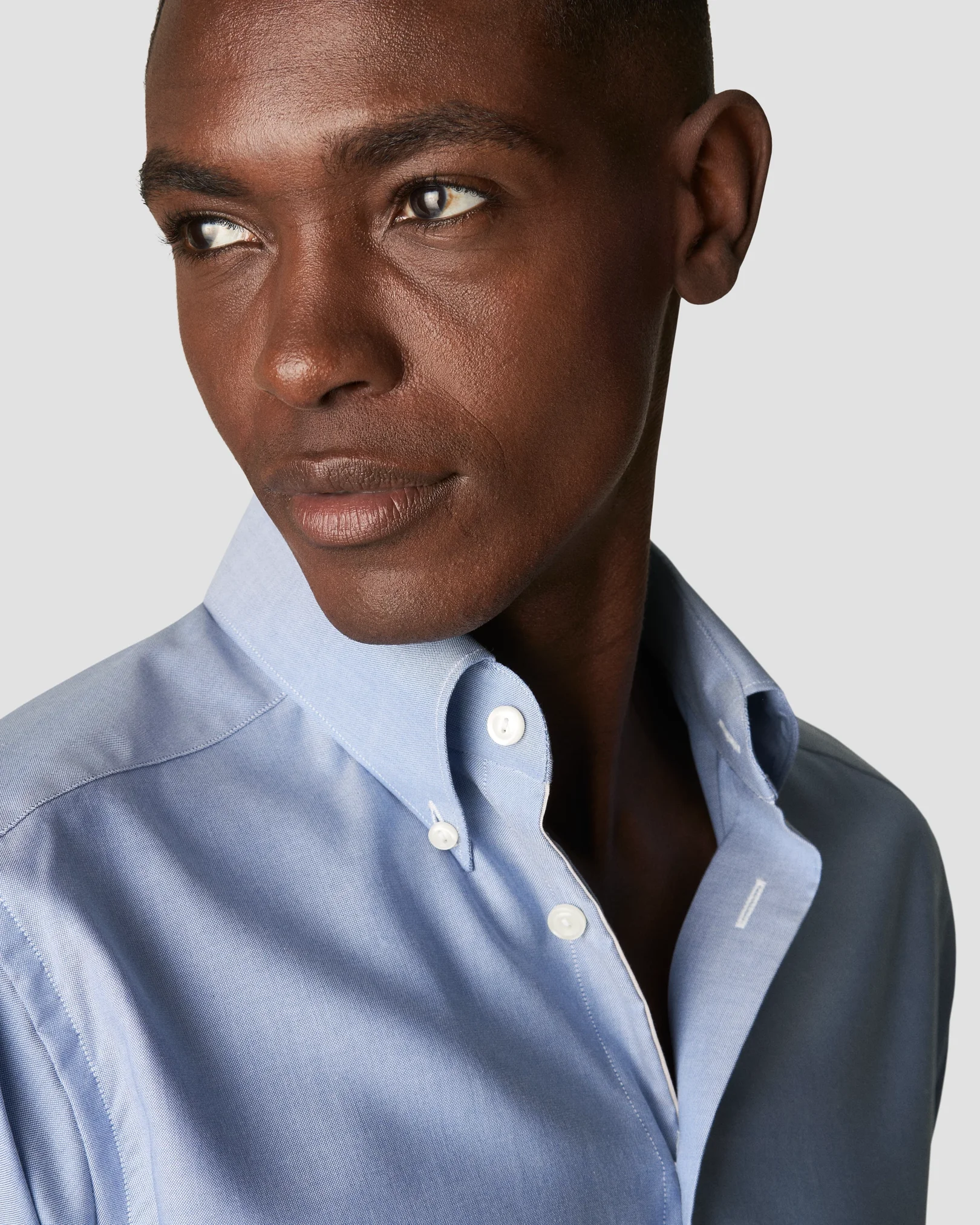 Eton - dark blue wrinkle free oxford