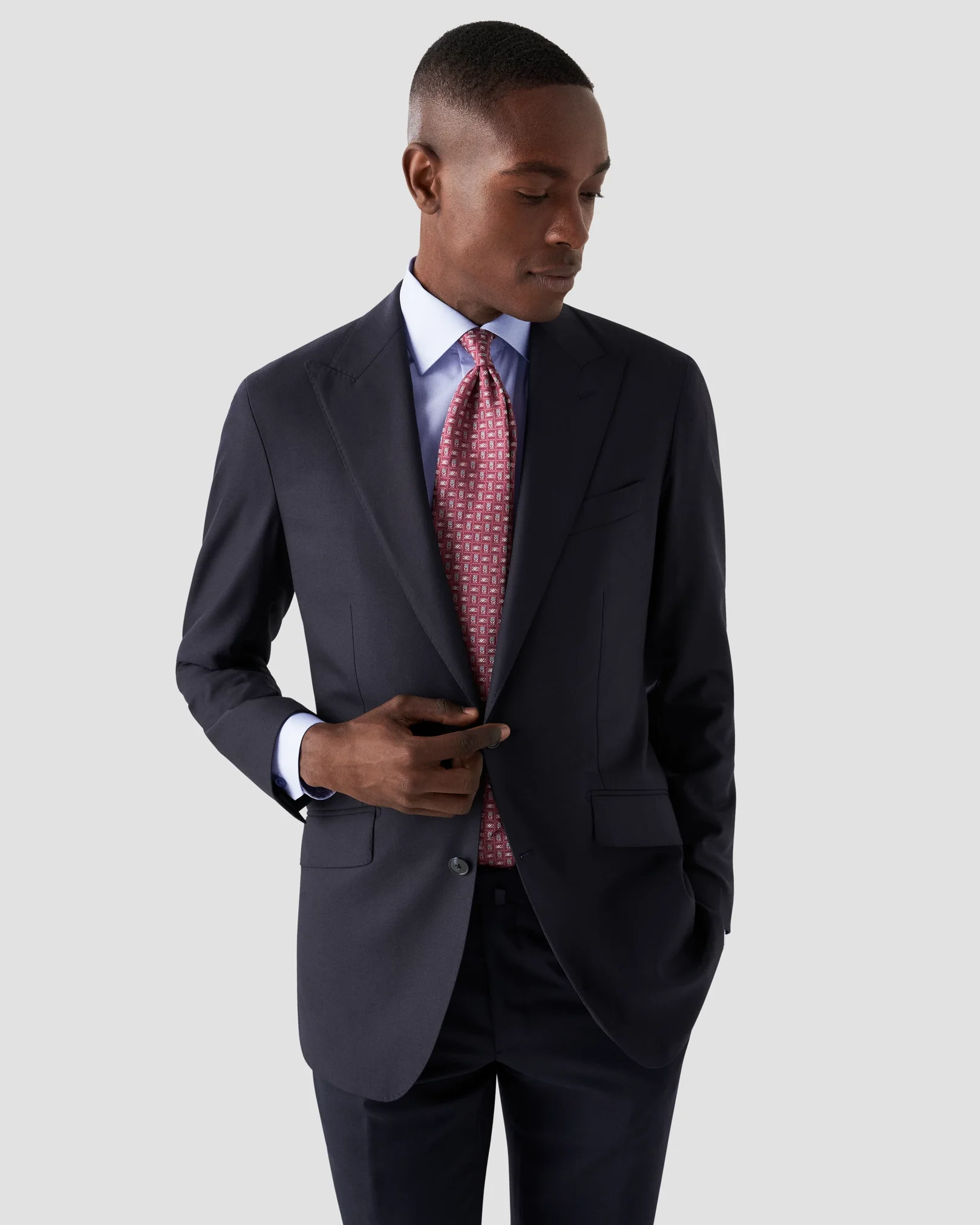 Eton - light blue signature twill summer details