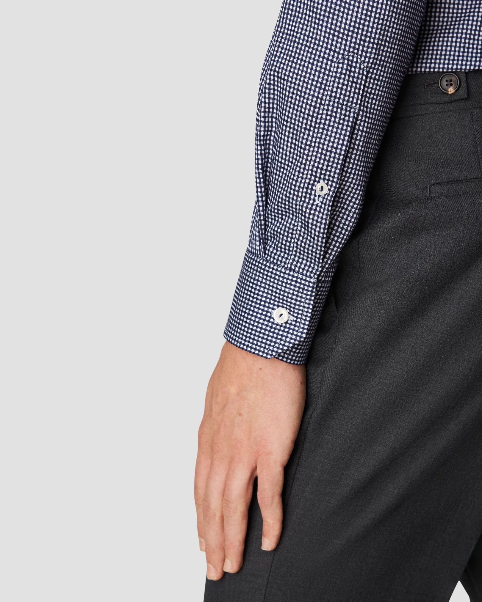 Eton - dark blue fine twill cut away single contemporary