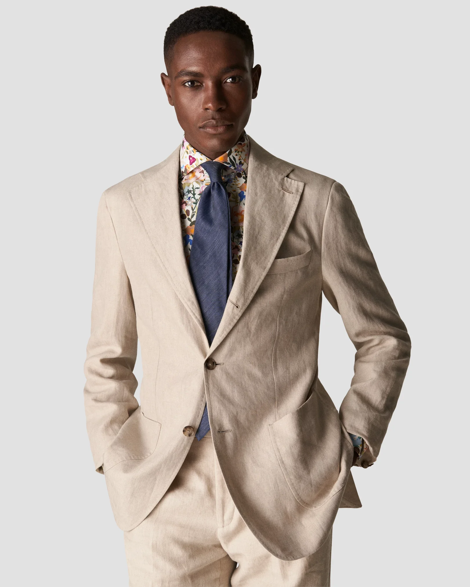 Eton - mid grey lightweight flanell