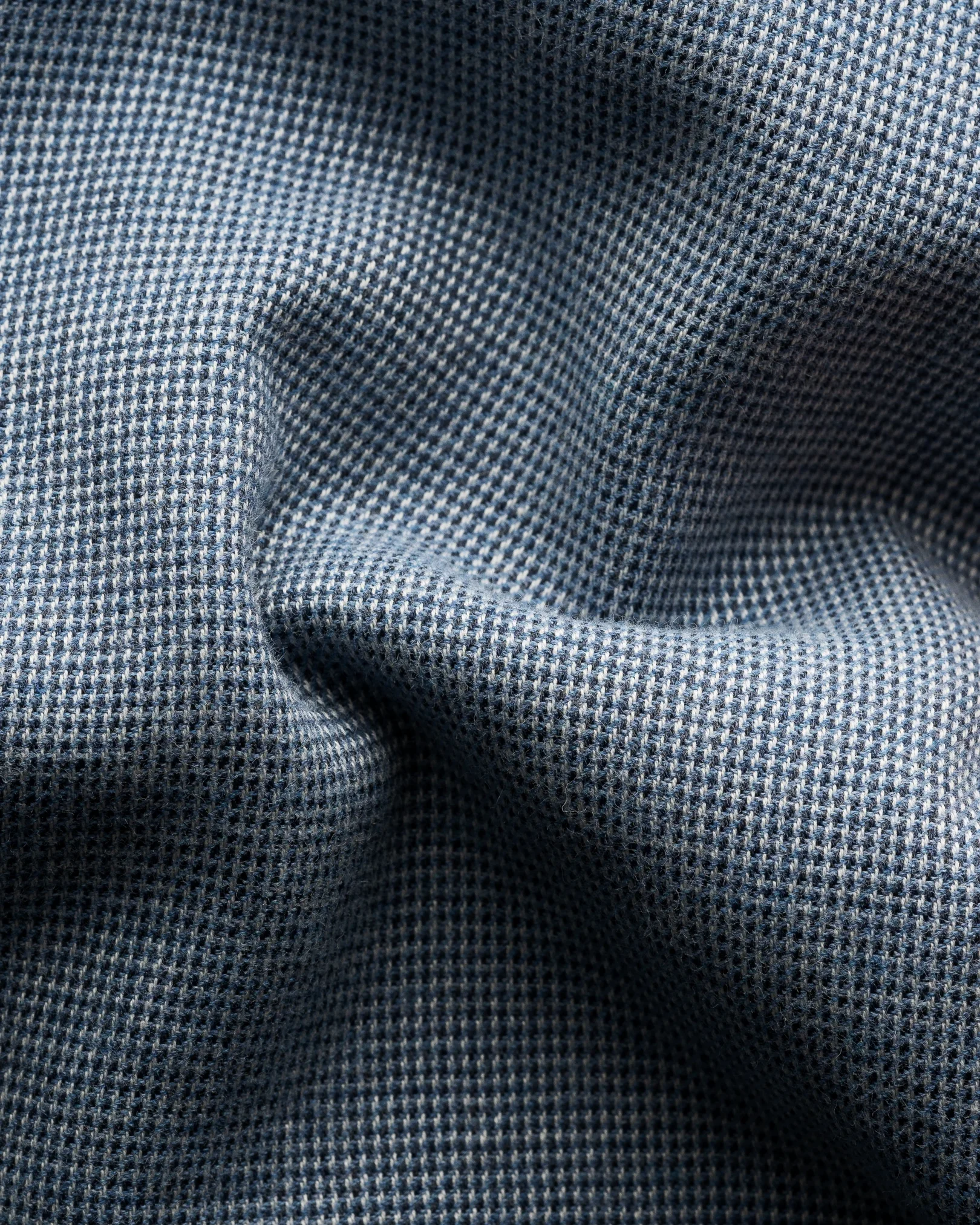 Eton - mid blue flannel widespread collar