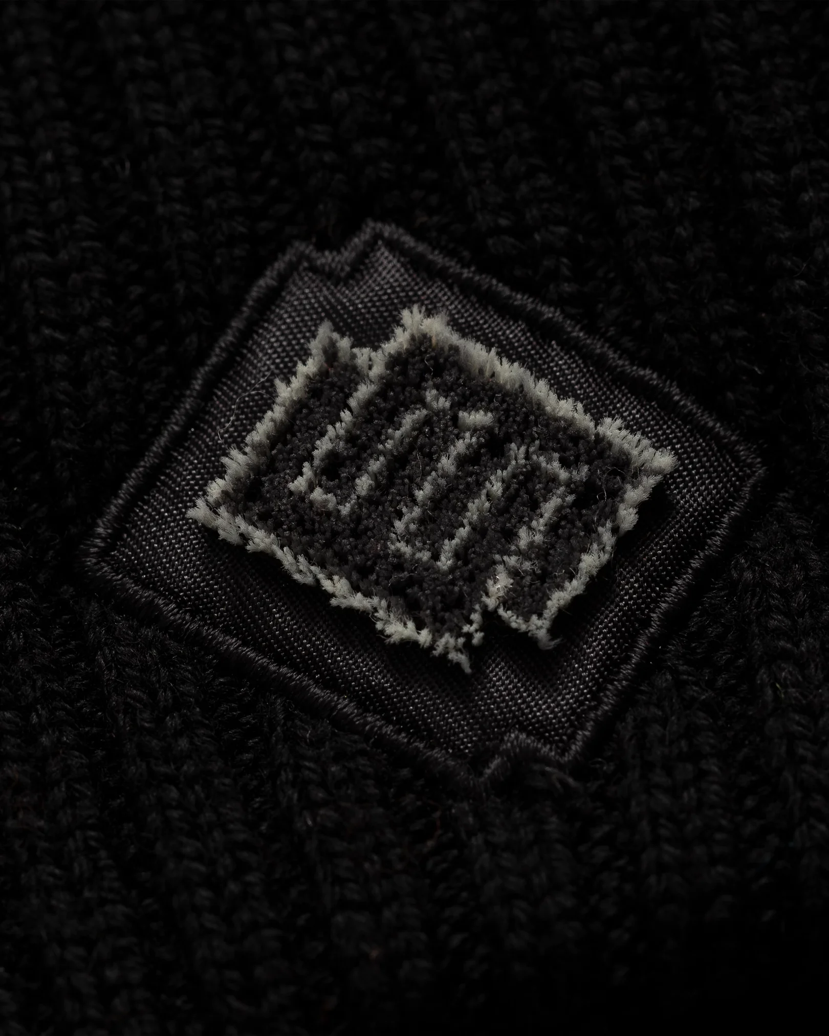 Eton - black wool beanie logo detail
