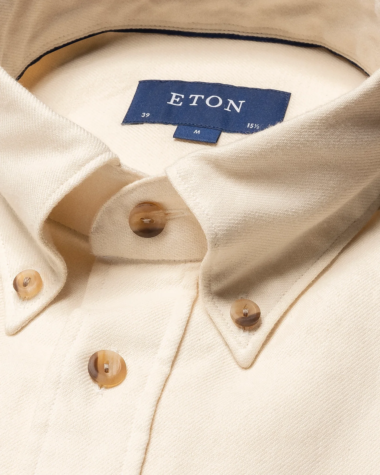 Eton - solid white flannel shirt