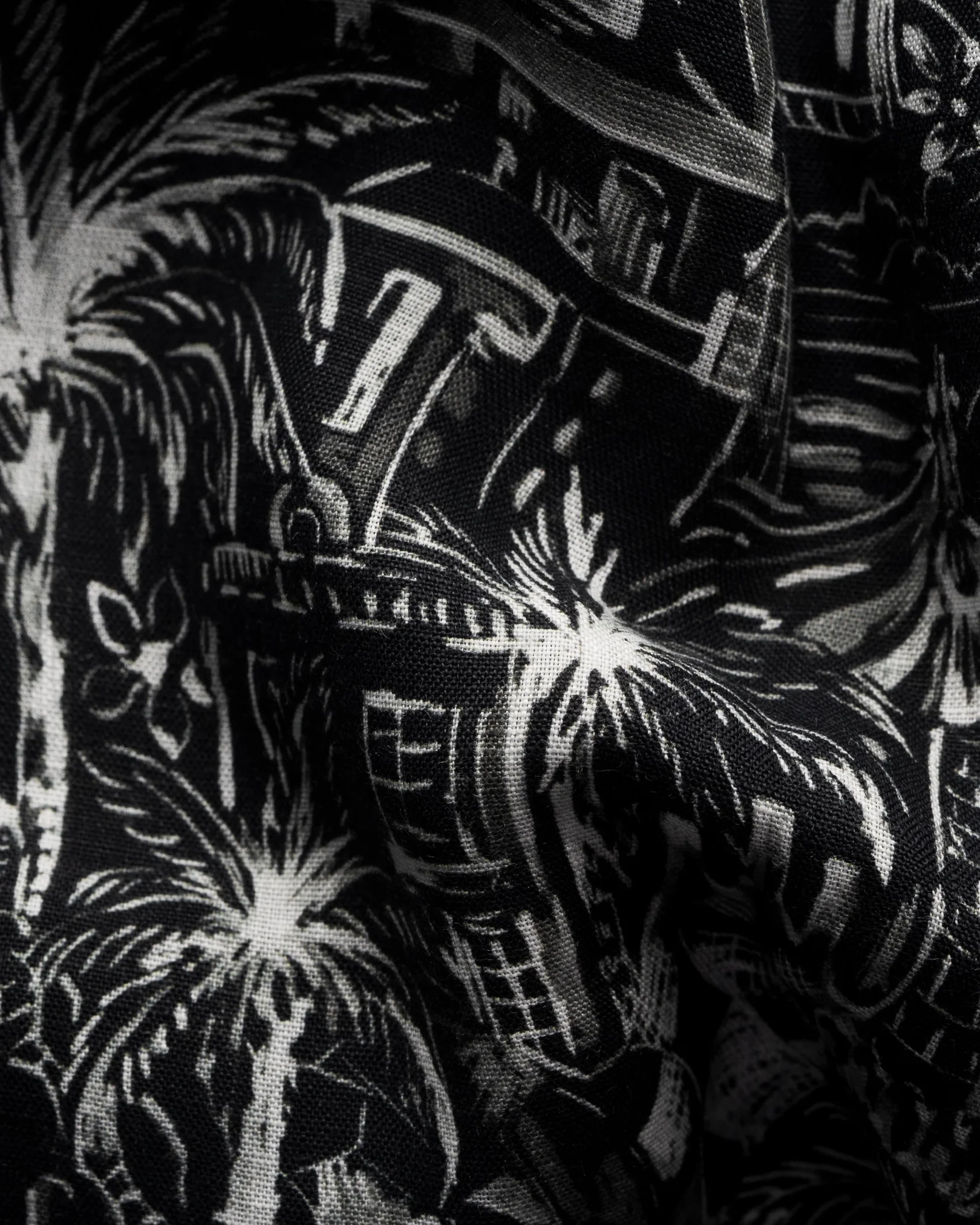 Eton - black gaudi garden print resort shirt