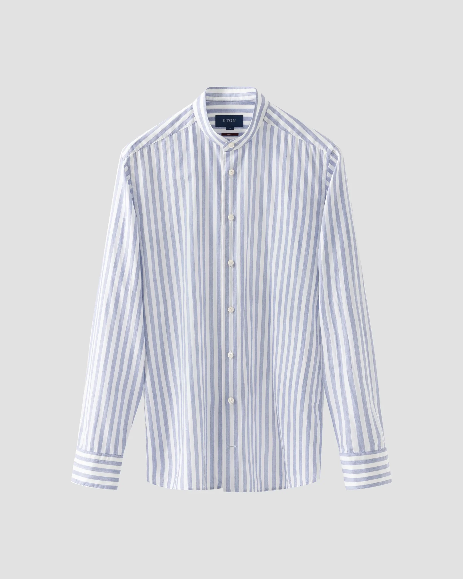 Eton - Dark blue Soft Twill Band Collar Shirt