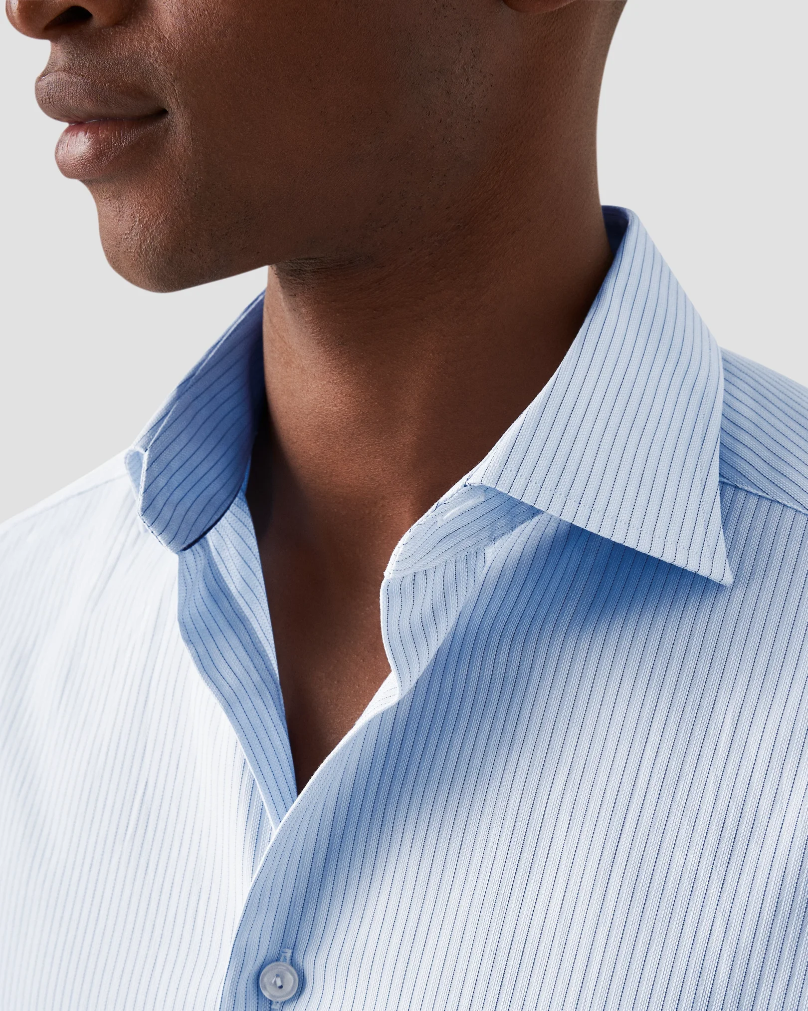 Eton - light blue tonal striped shirt