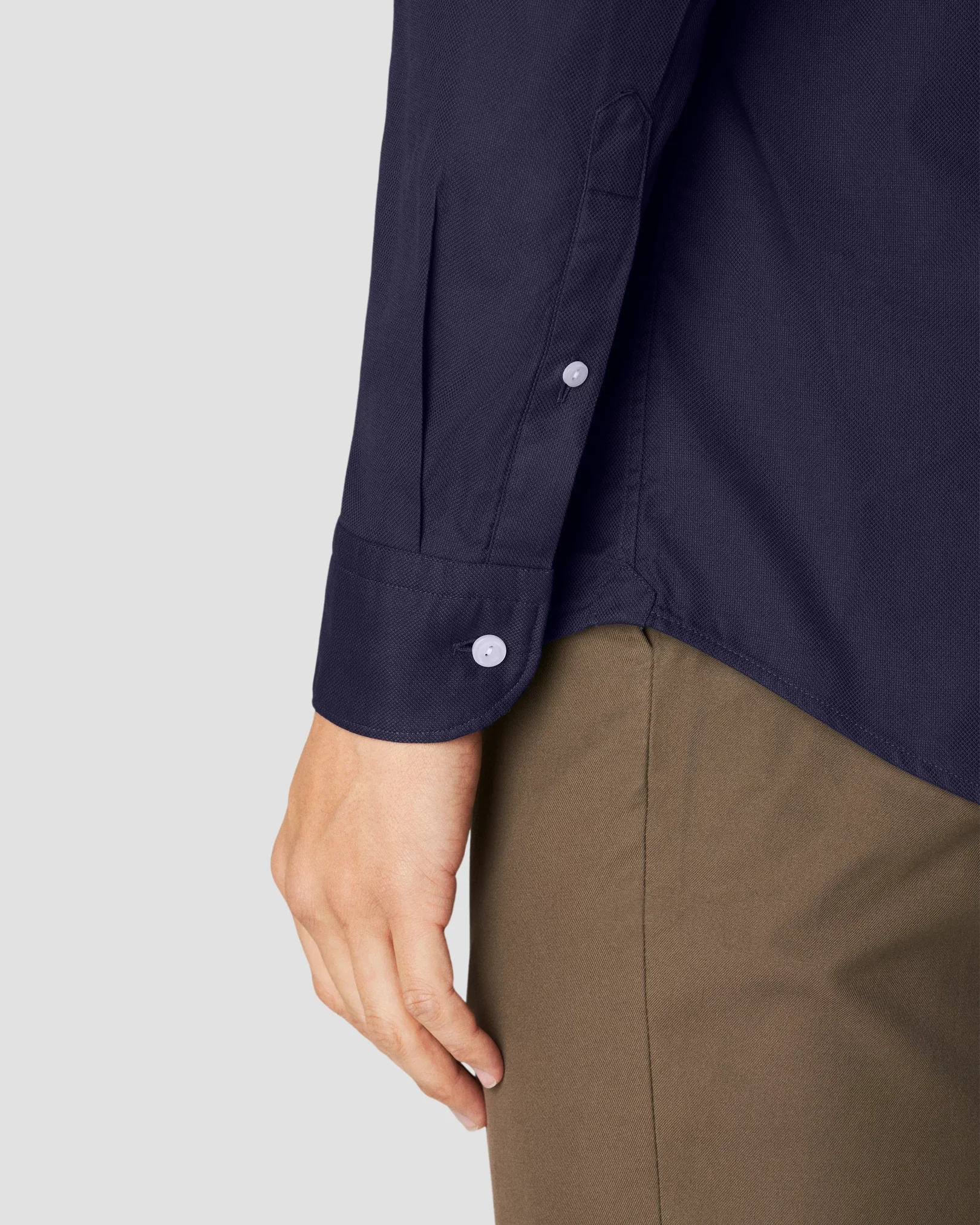 Eton - navy blue royal oxford tencel button down