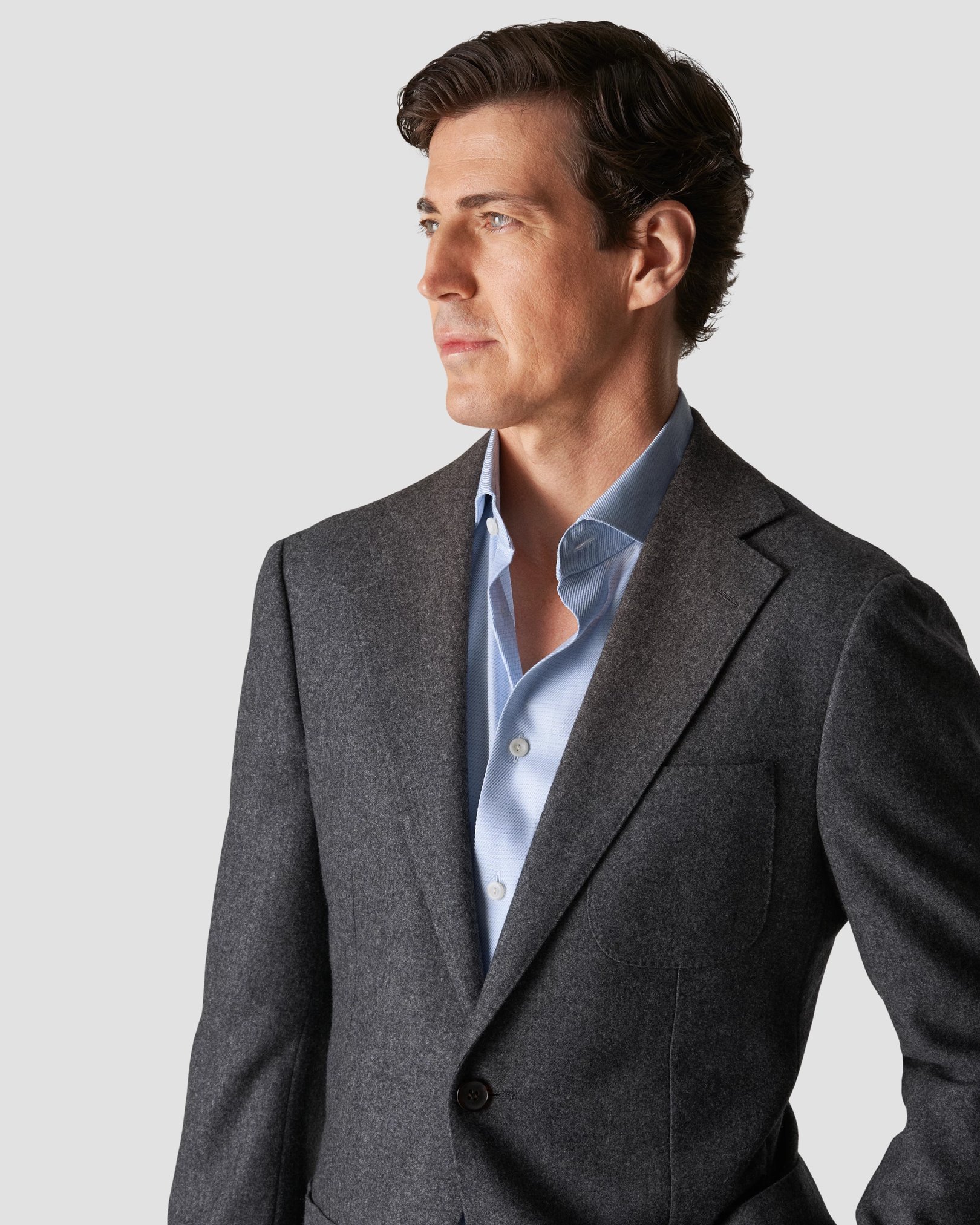Eton - light blue fine twill widespread