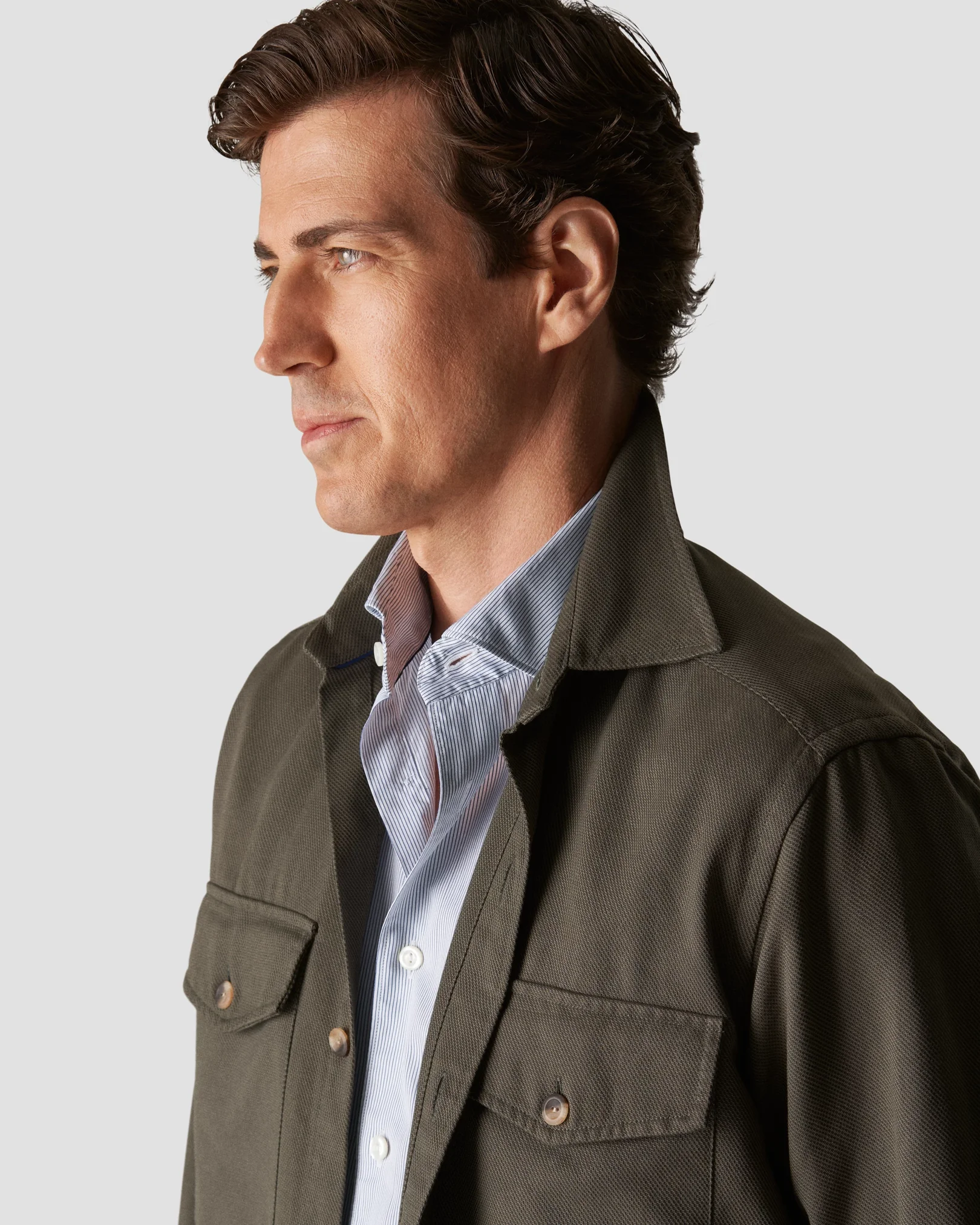 Eton - light blue twill wide spread