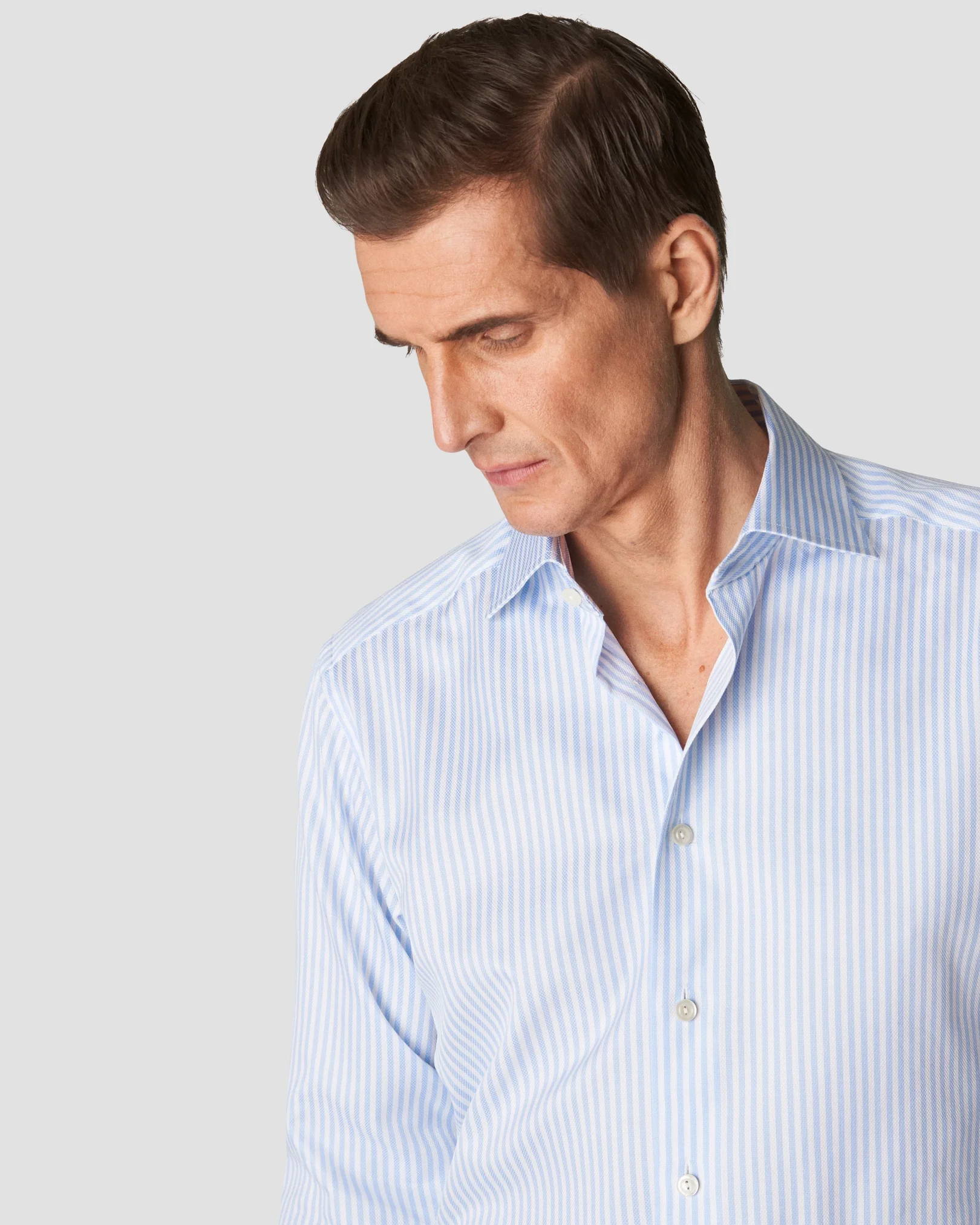 Eton - light blue signature twill classic stripes