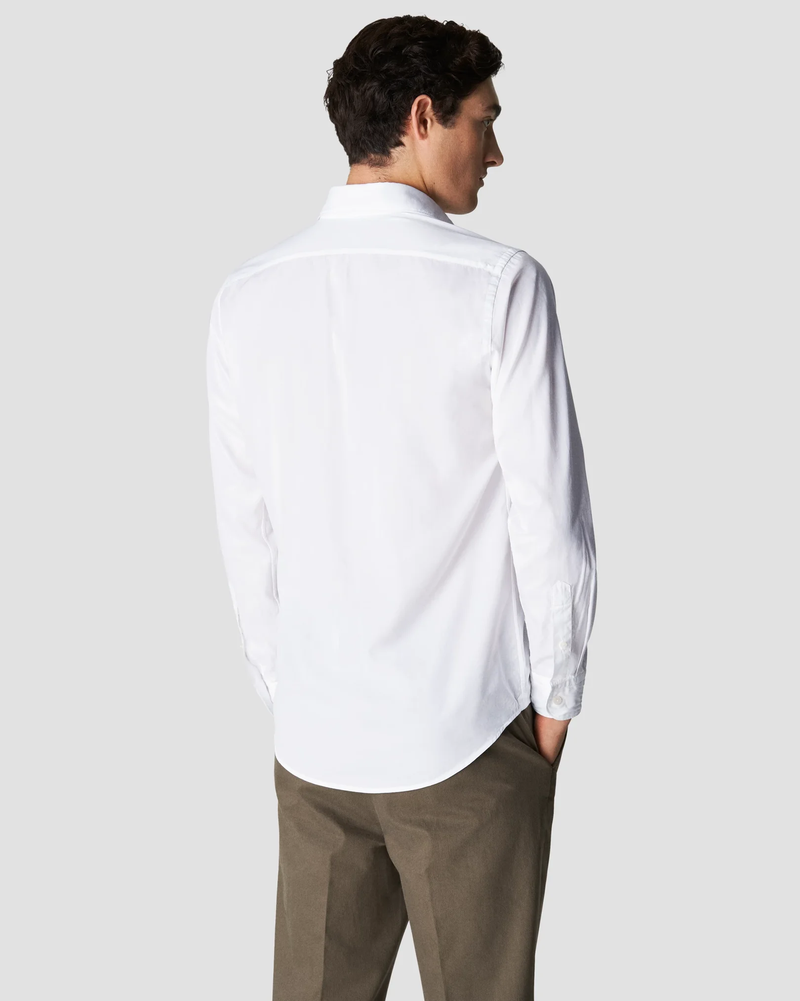 Eton - white twill cotton tencel blend
