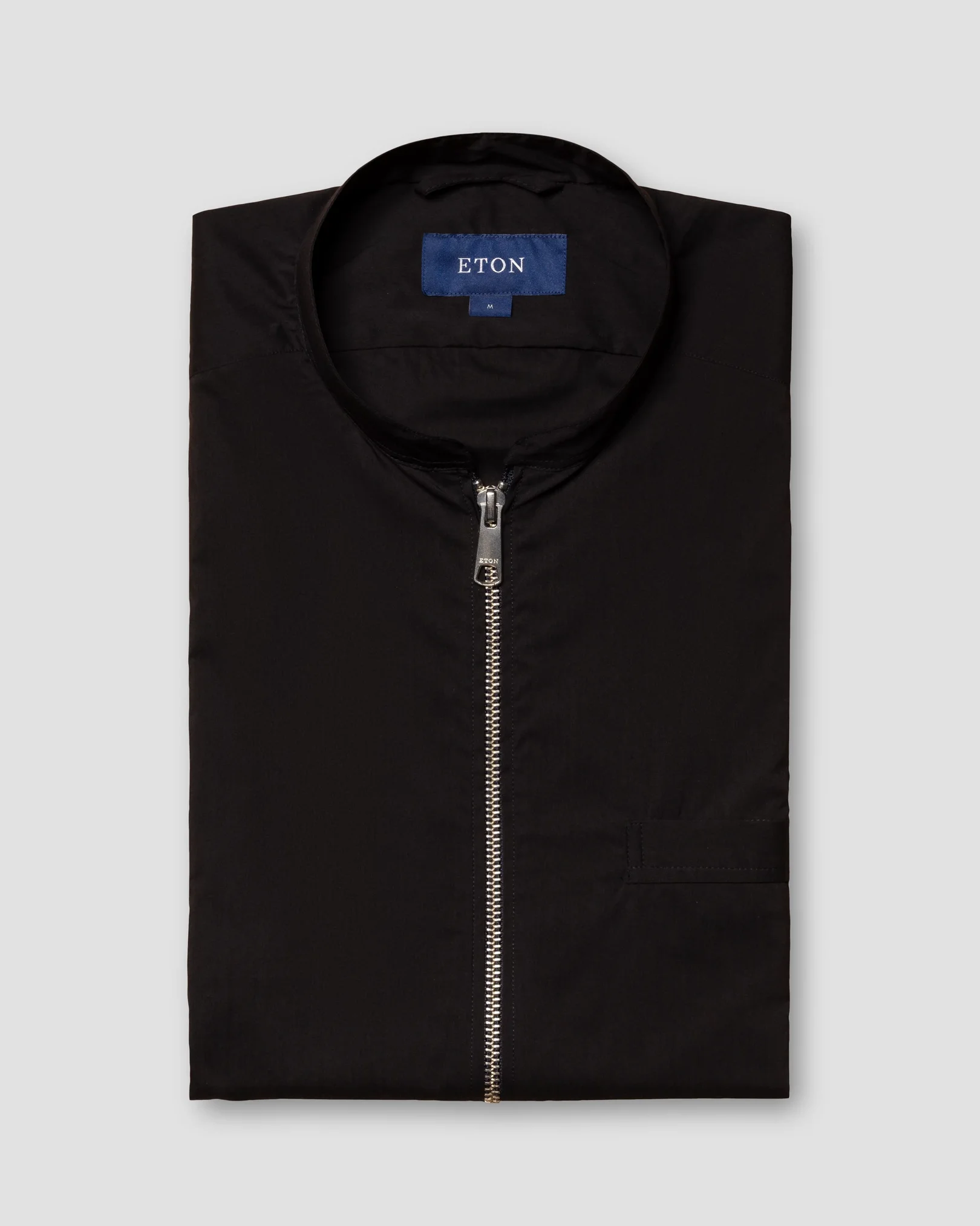 Eton - black wind vest stand collar low sleeve less vest