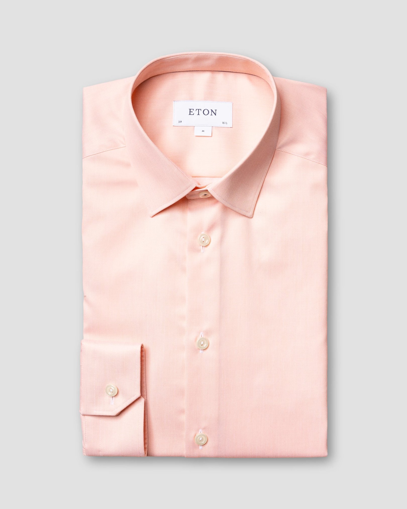 Eton - orange twill shirt navy piping pointed