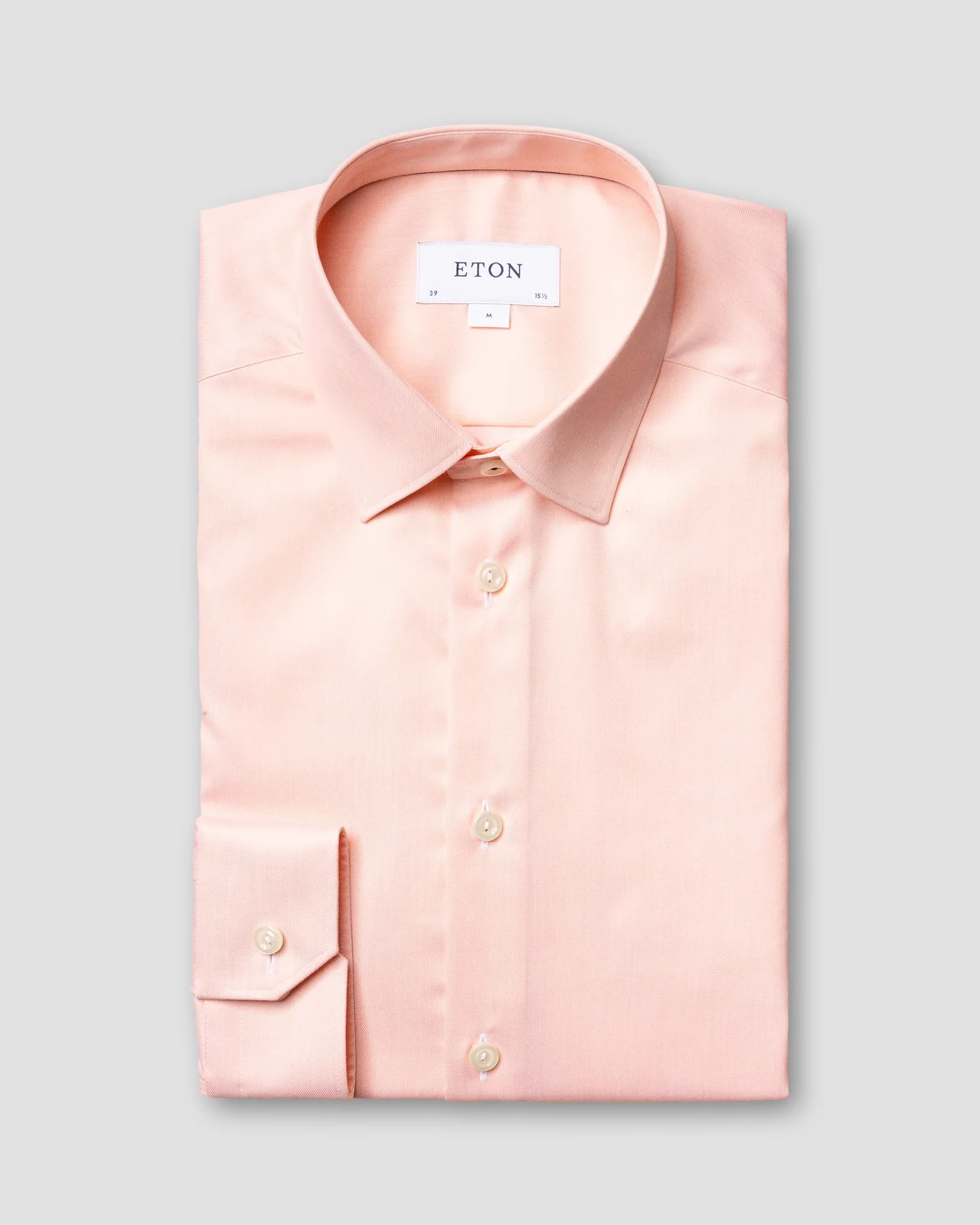 Eton - orange twill shirt navy piping pointed