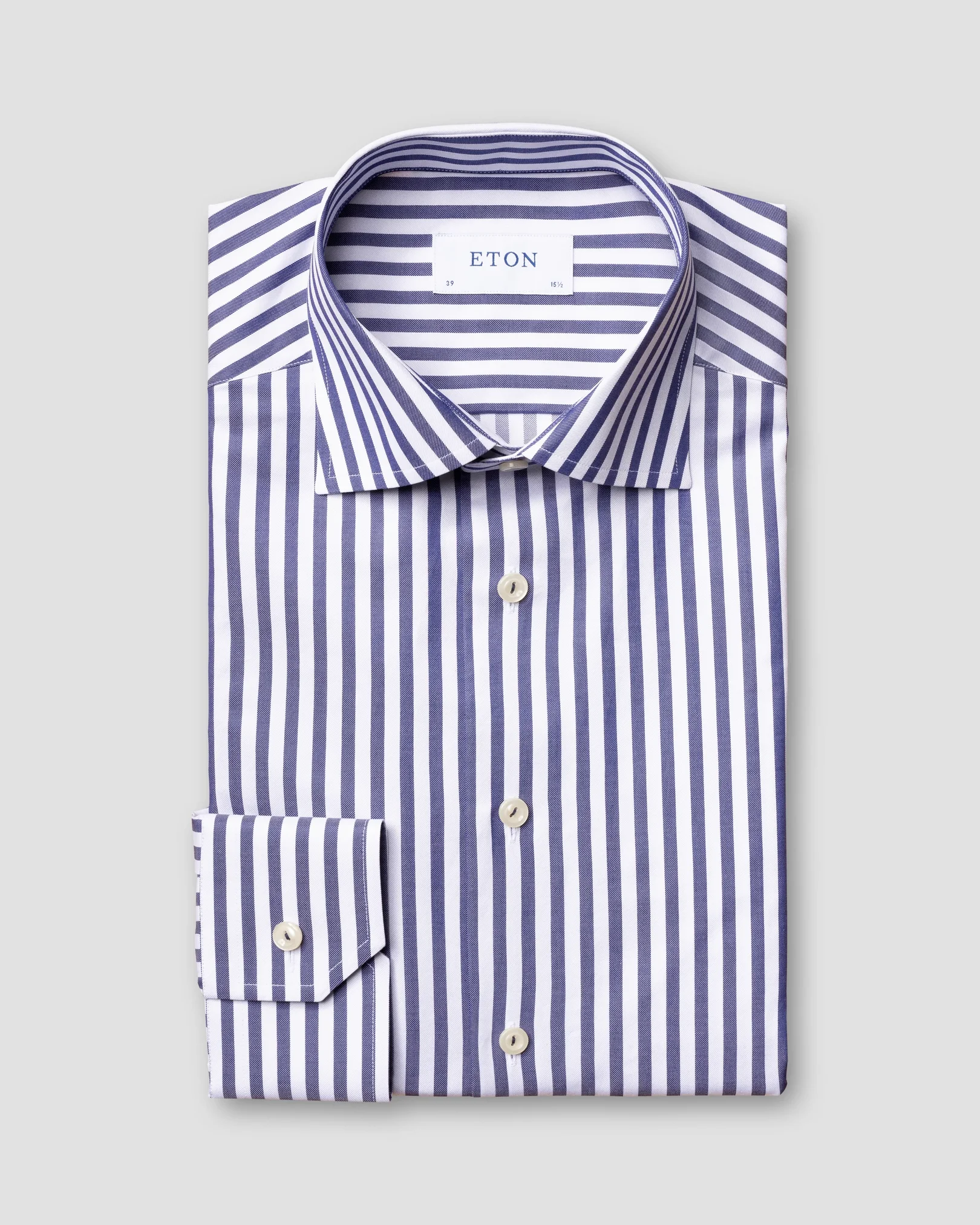 Eton - navy bengal stripe signature twill shirt