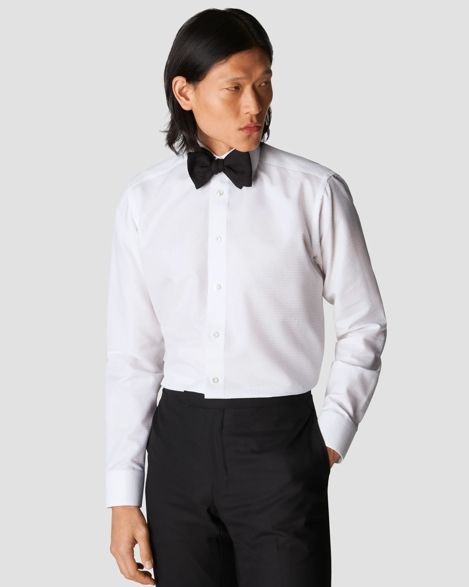 Eton - white jacquard moderate