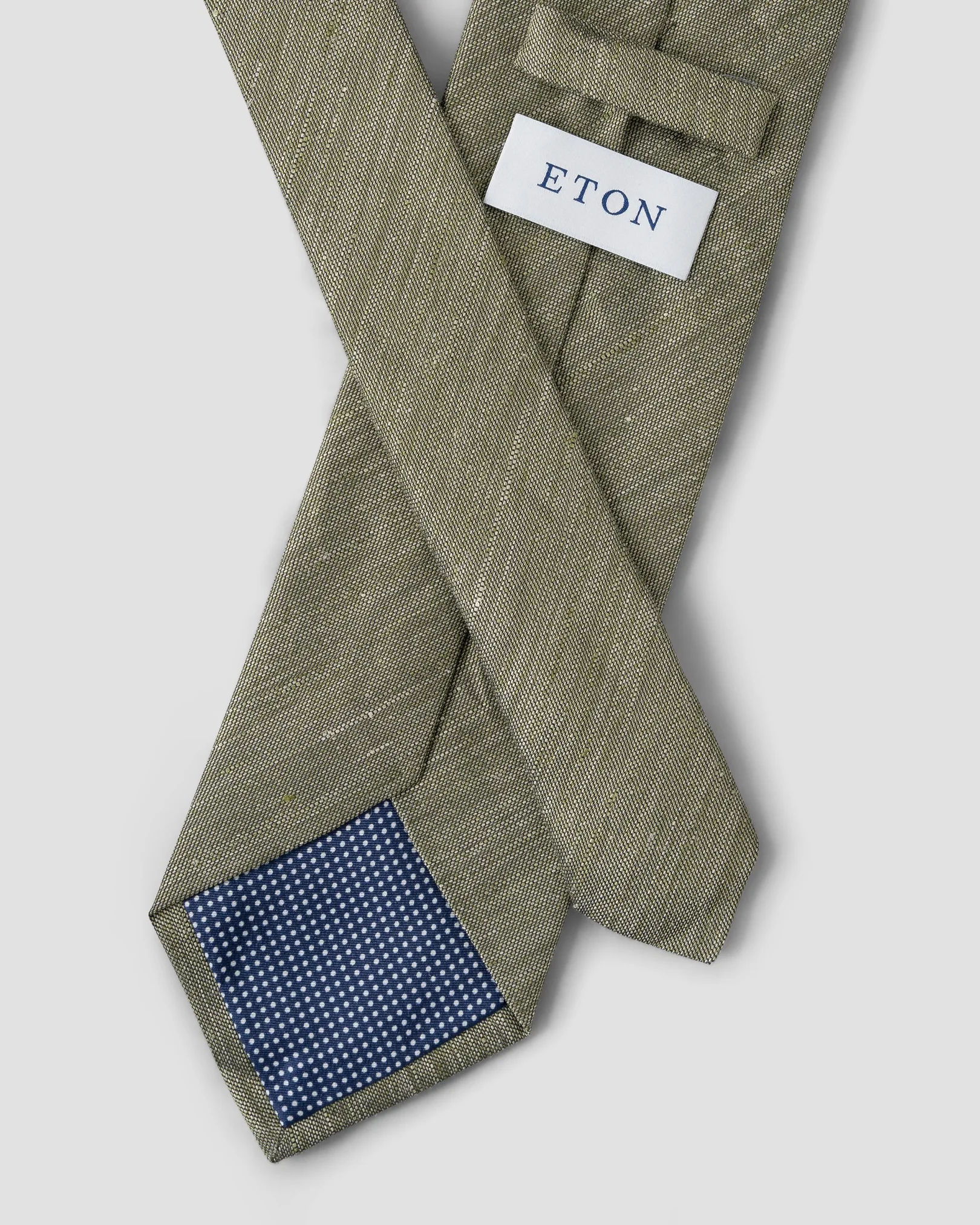Eton - mid green linen silk tie