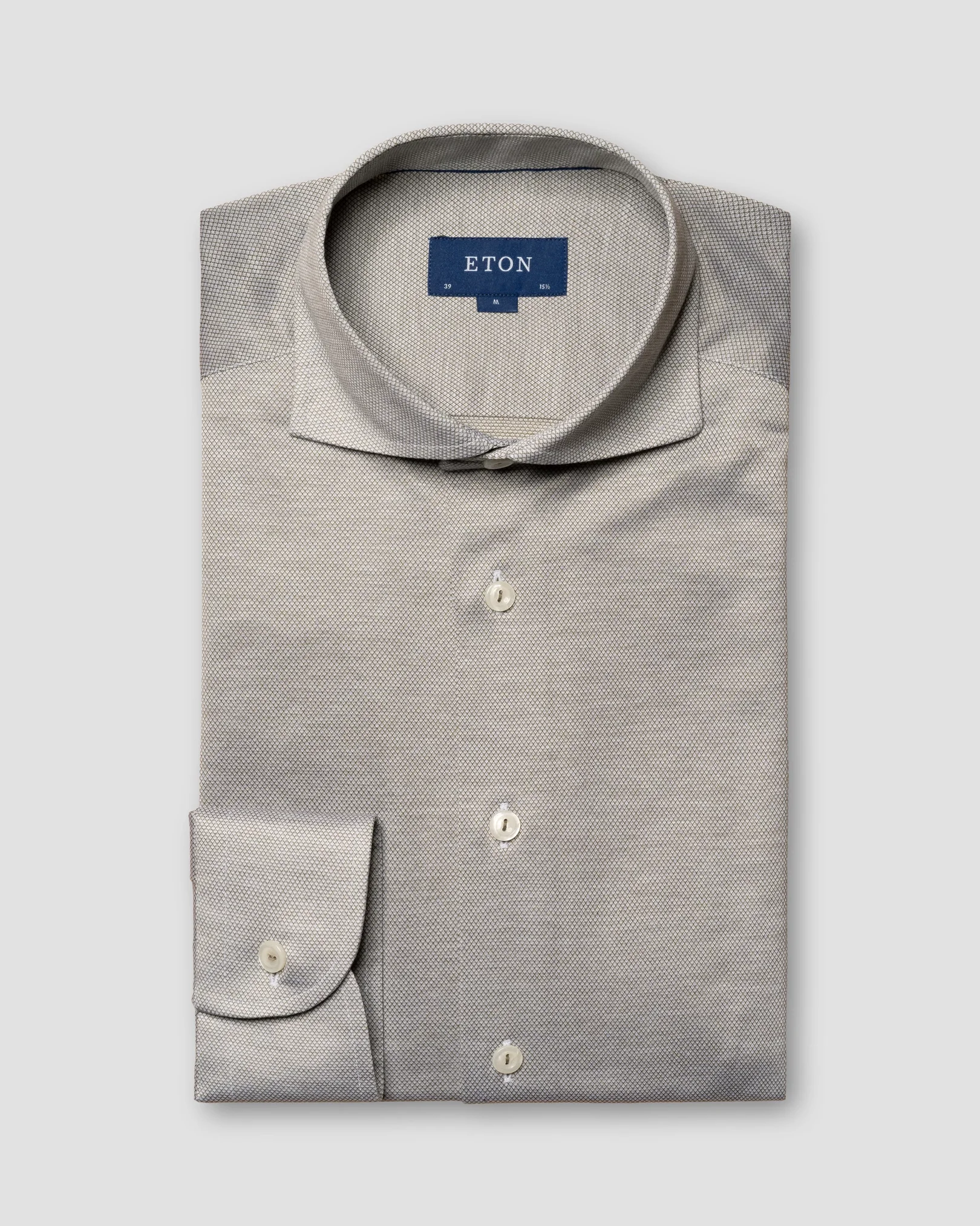 Eton - Green Filo di Scozia Knitted Shirt