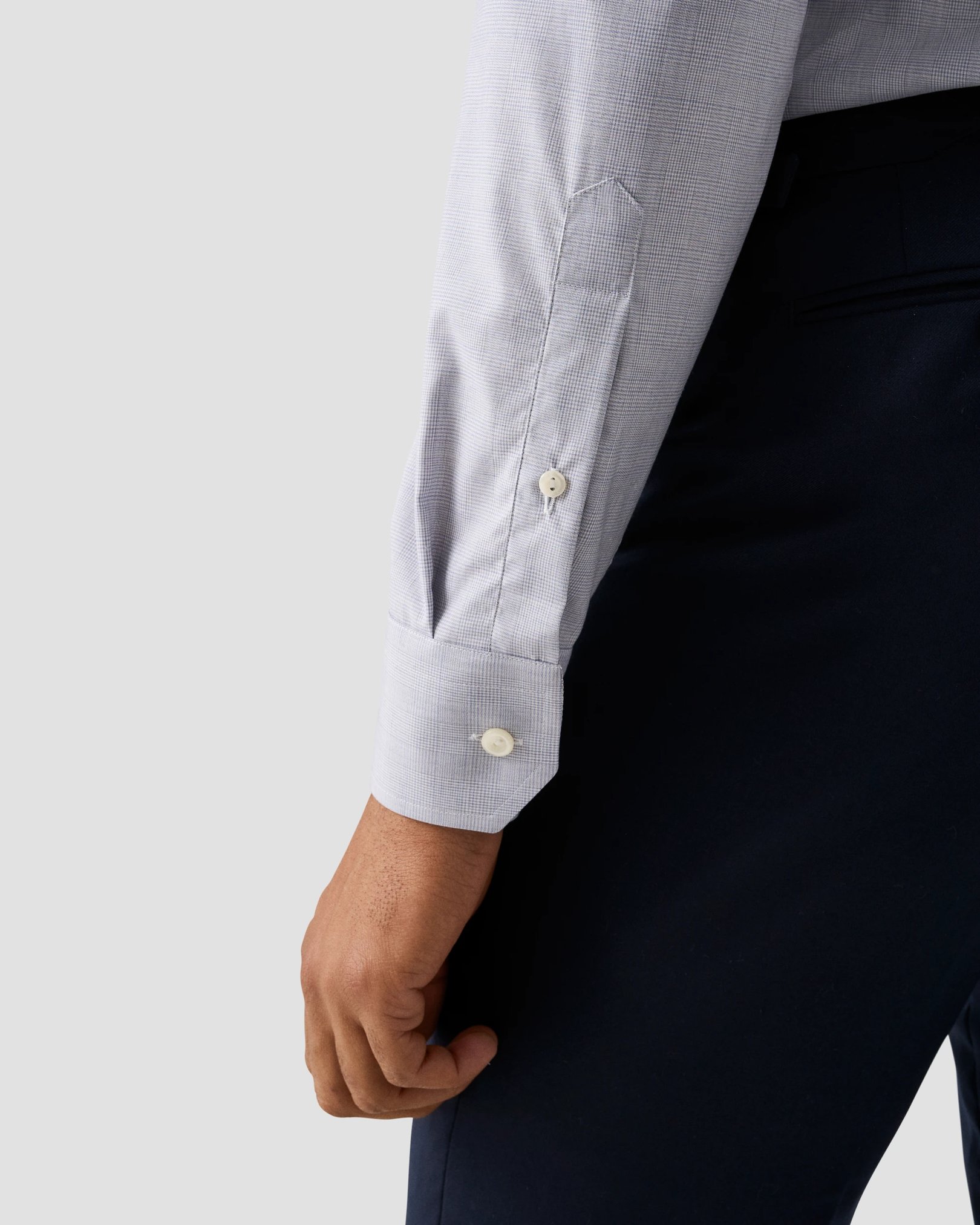 Eton - light purple check fine twillshirt