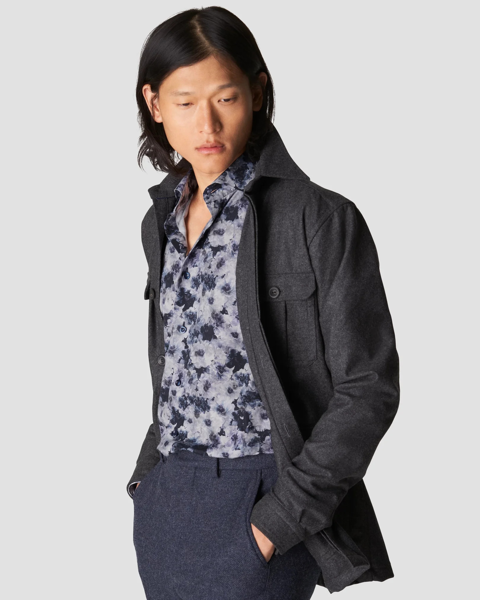 Eton - mid purple signature twill widespread