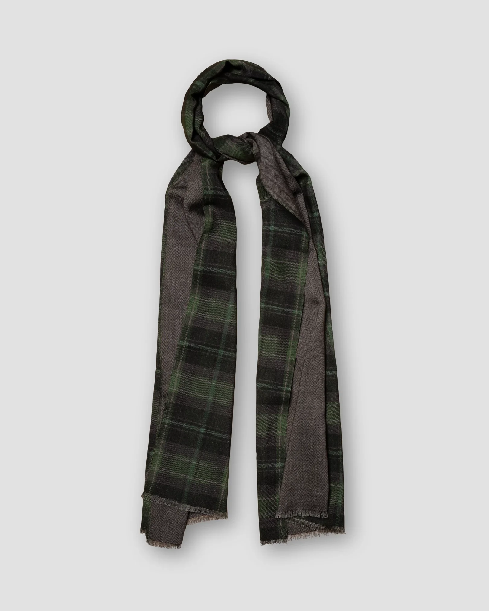 Eton - Dark Green Plaid Double–sided Wool Scarf