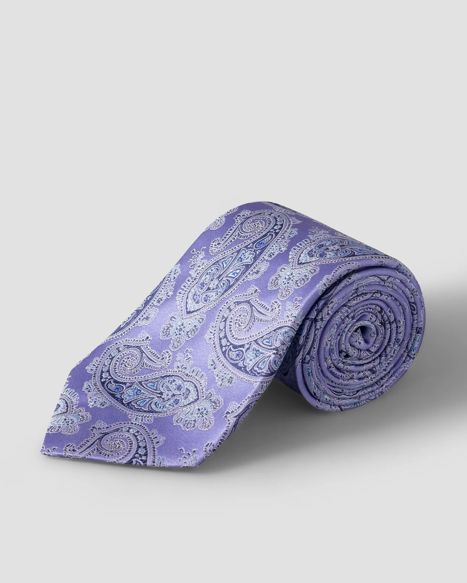 Eton - mid purple paisley woven silk tie