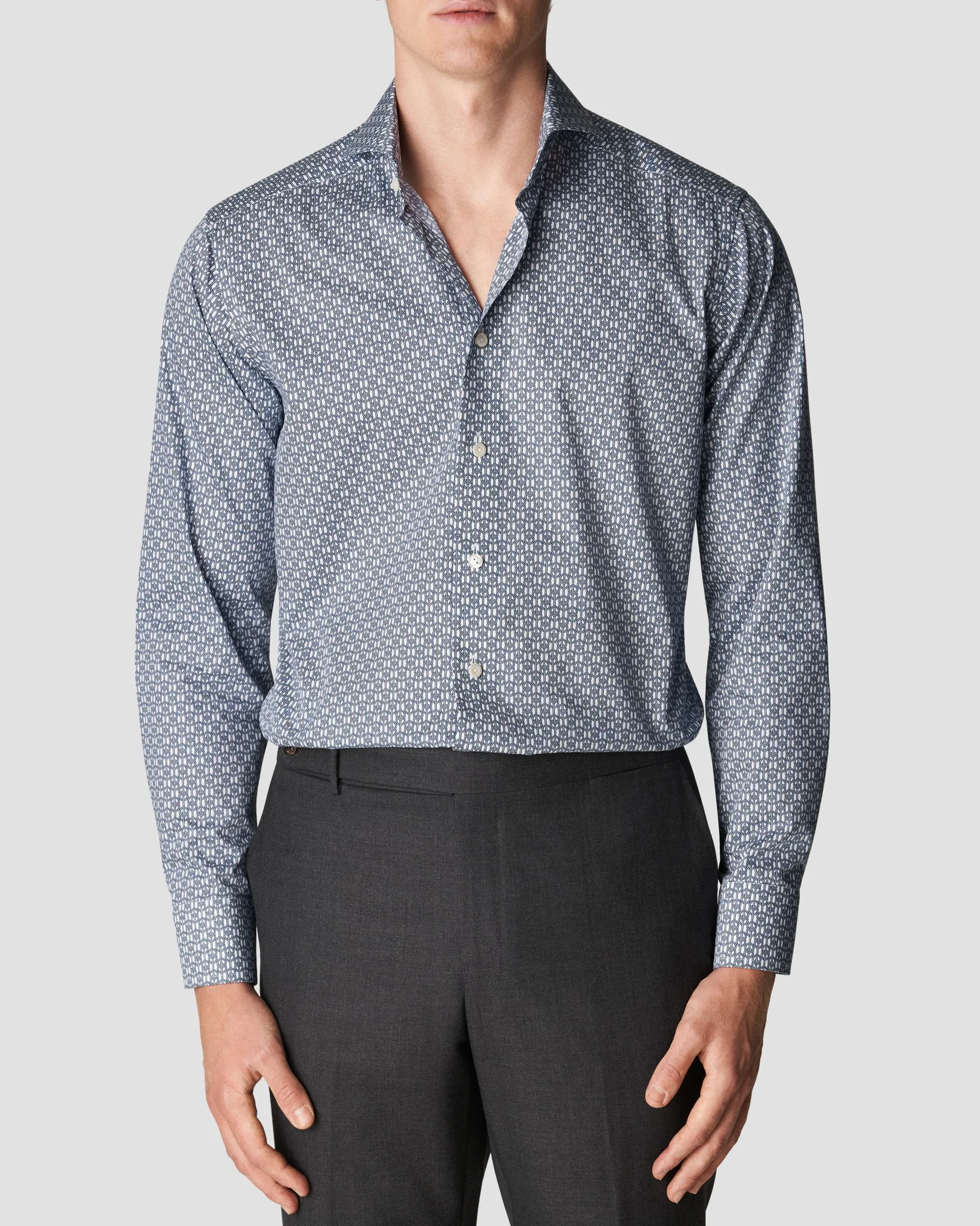 Eton - dark blue fine twill shirt
