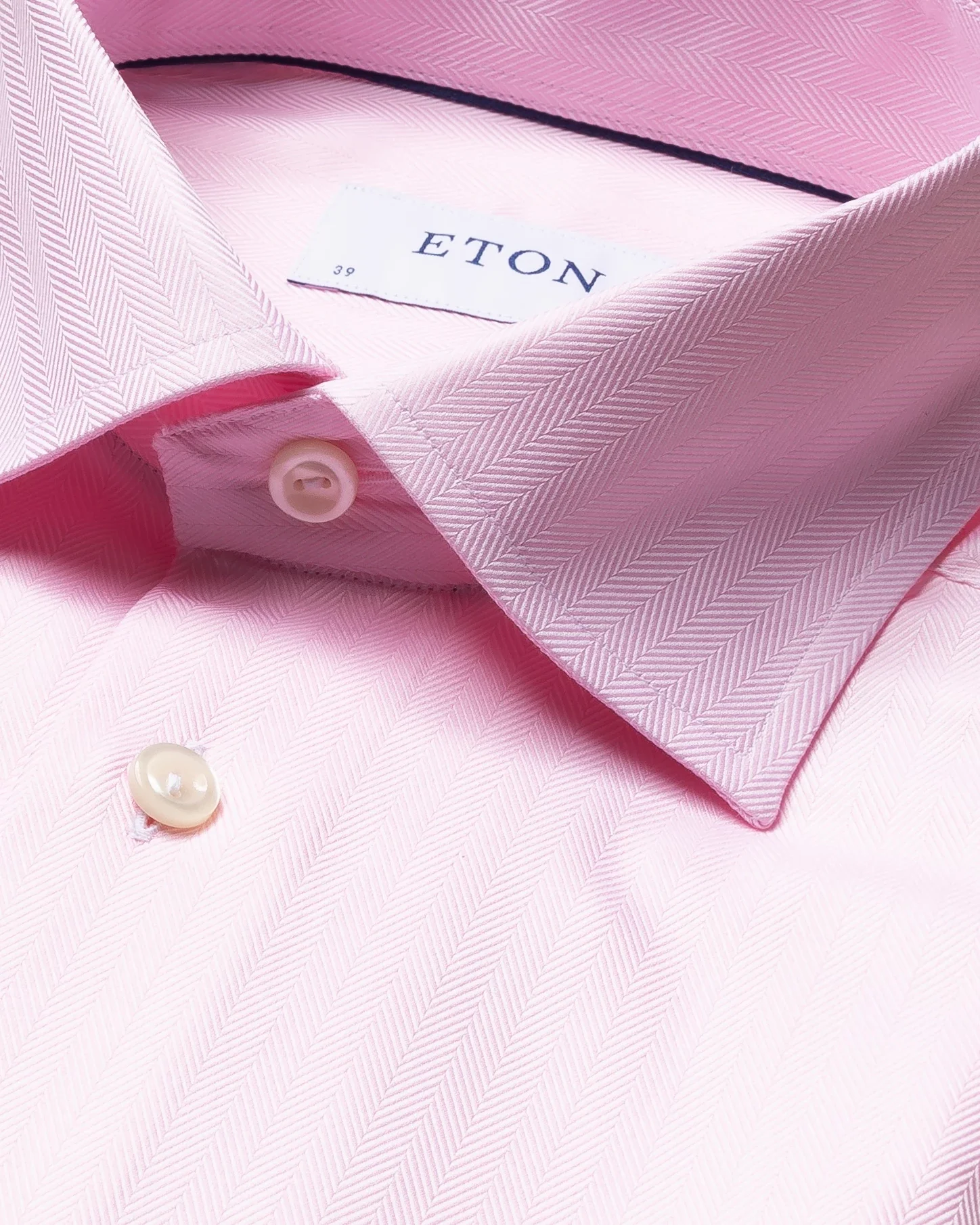 Eton - pink herringbone twill shirt