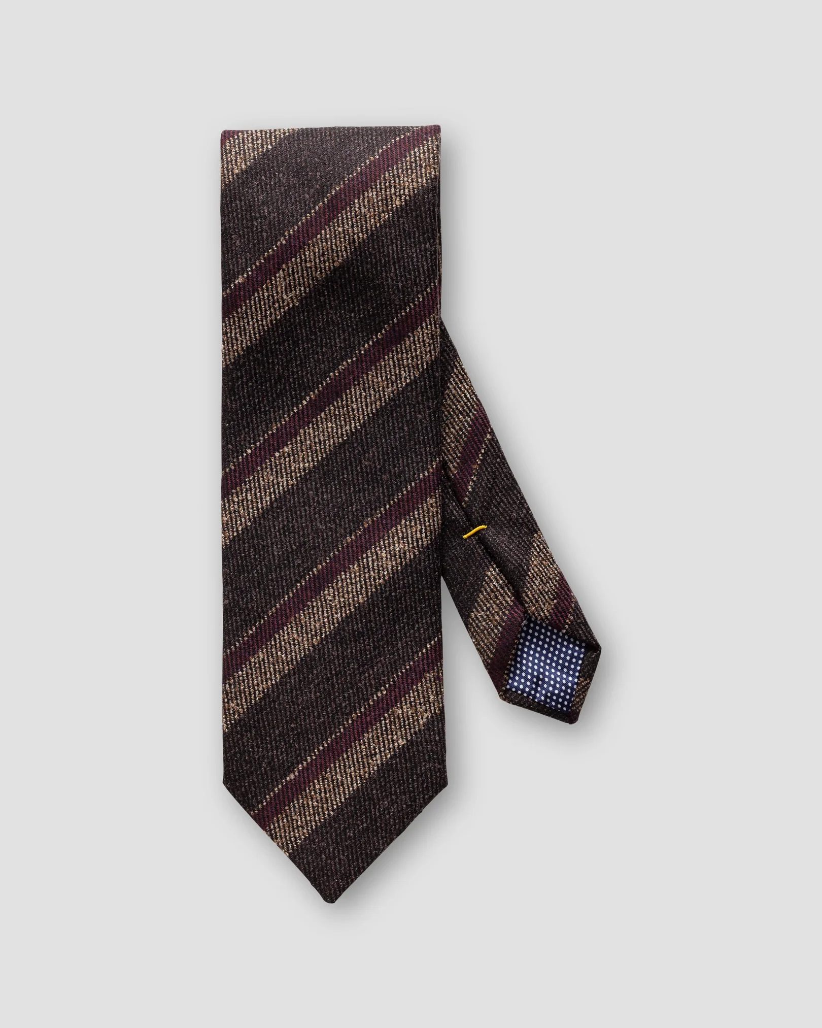 Eton - brown striped wool blend tie