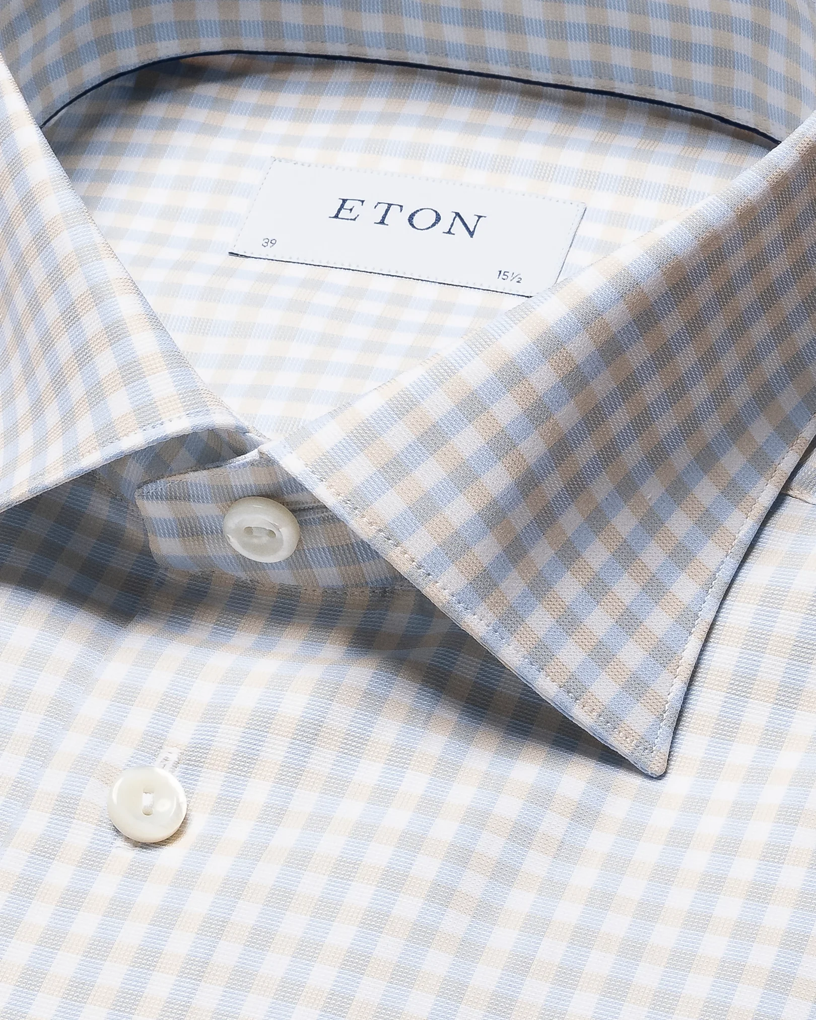 Eton - checked beige dobby