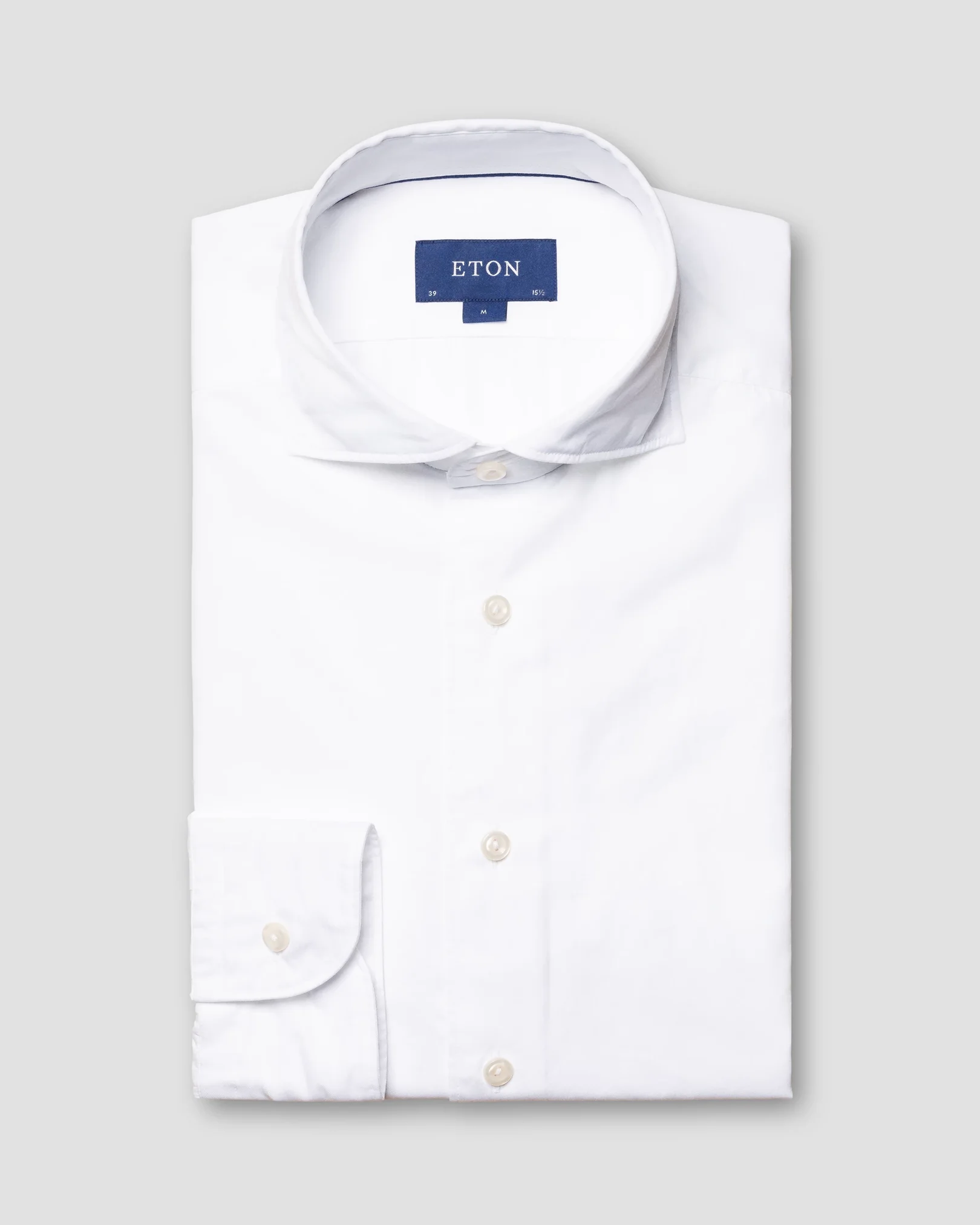 Eton - white twill cotton tencel blend